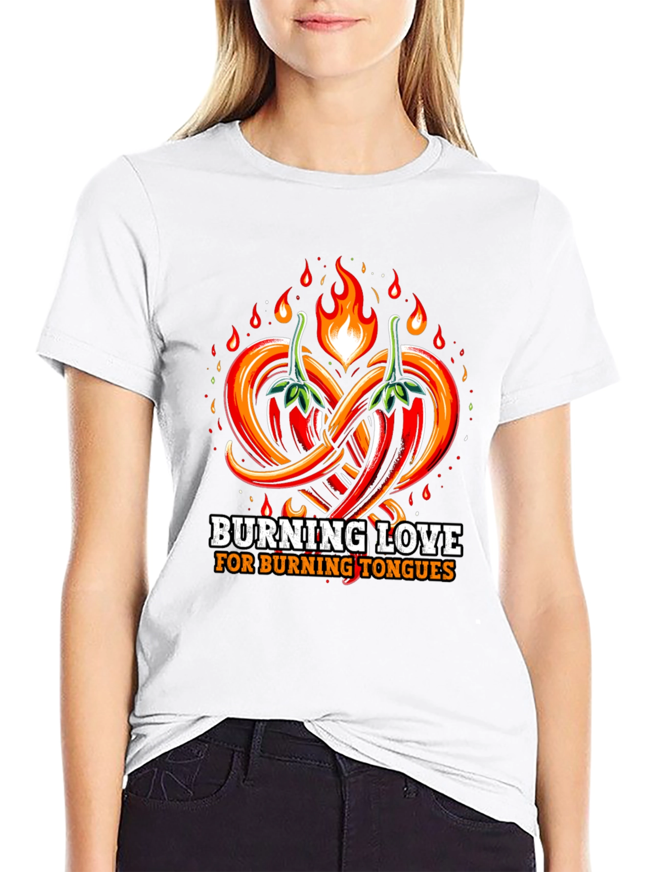 Burning Love Spicy Chili Pepper Graphic T-Shirt