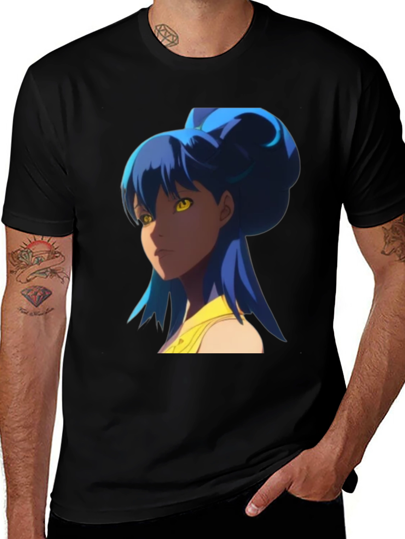 Anime Girl Graphic Tee - Stylish Black T-Shirt