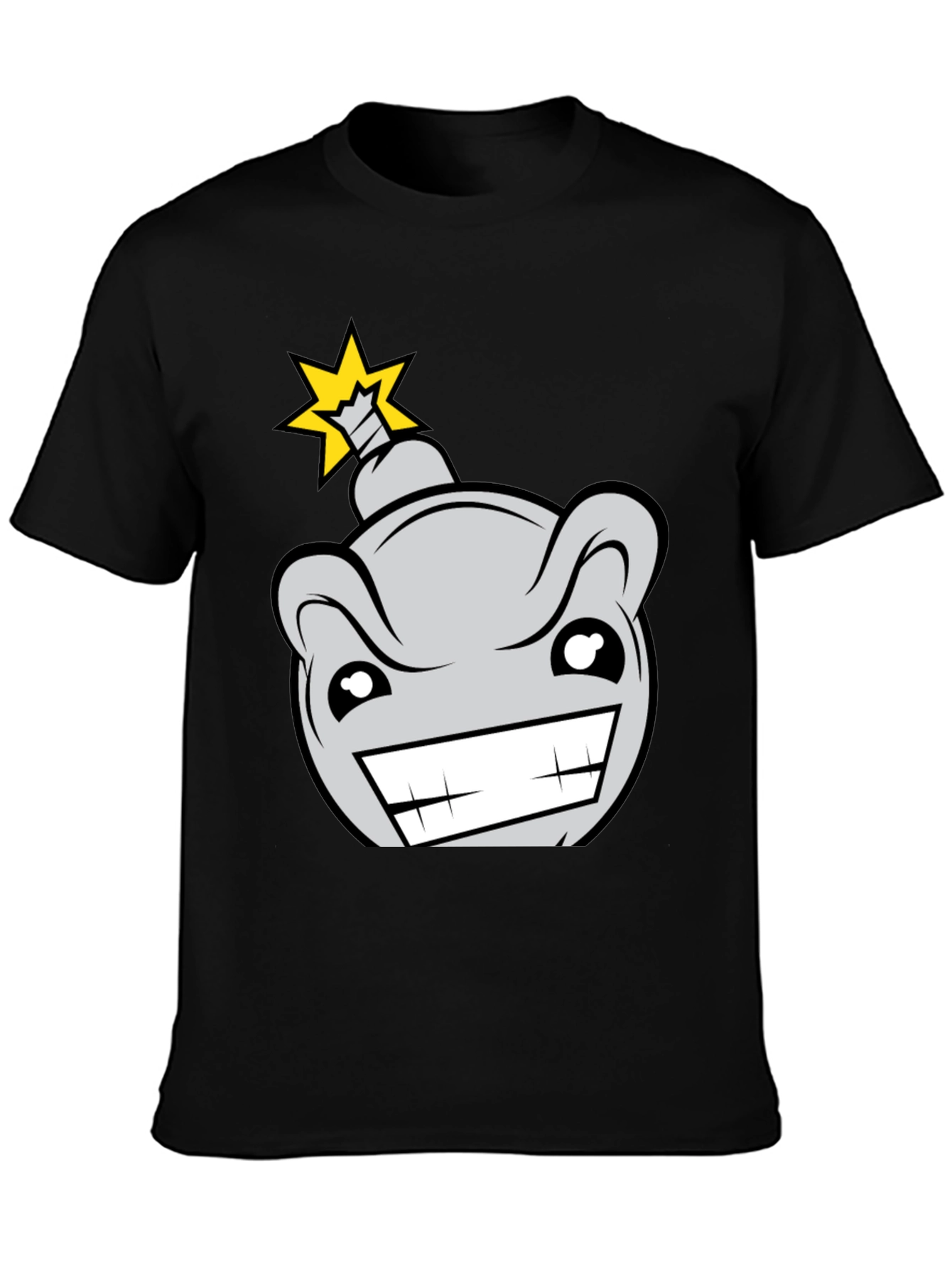 Cartoon Bomb Graphic Tee - Mens Black T-Shirt