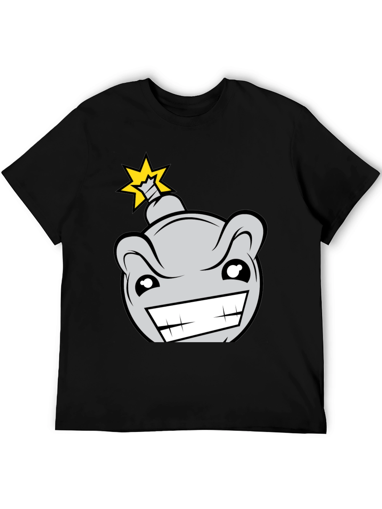 Cartoon Bomb Graphic Tee - Mens Black T-Shirt