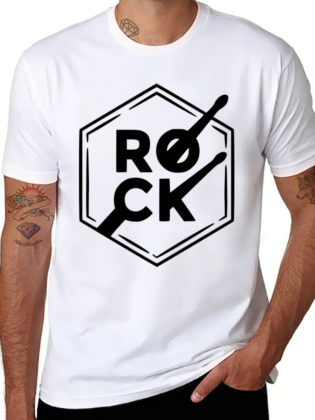 Rock Music Drumsticks T-Shirt - Black