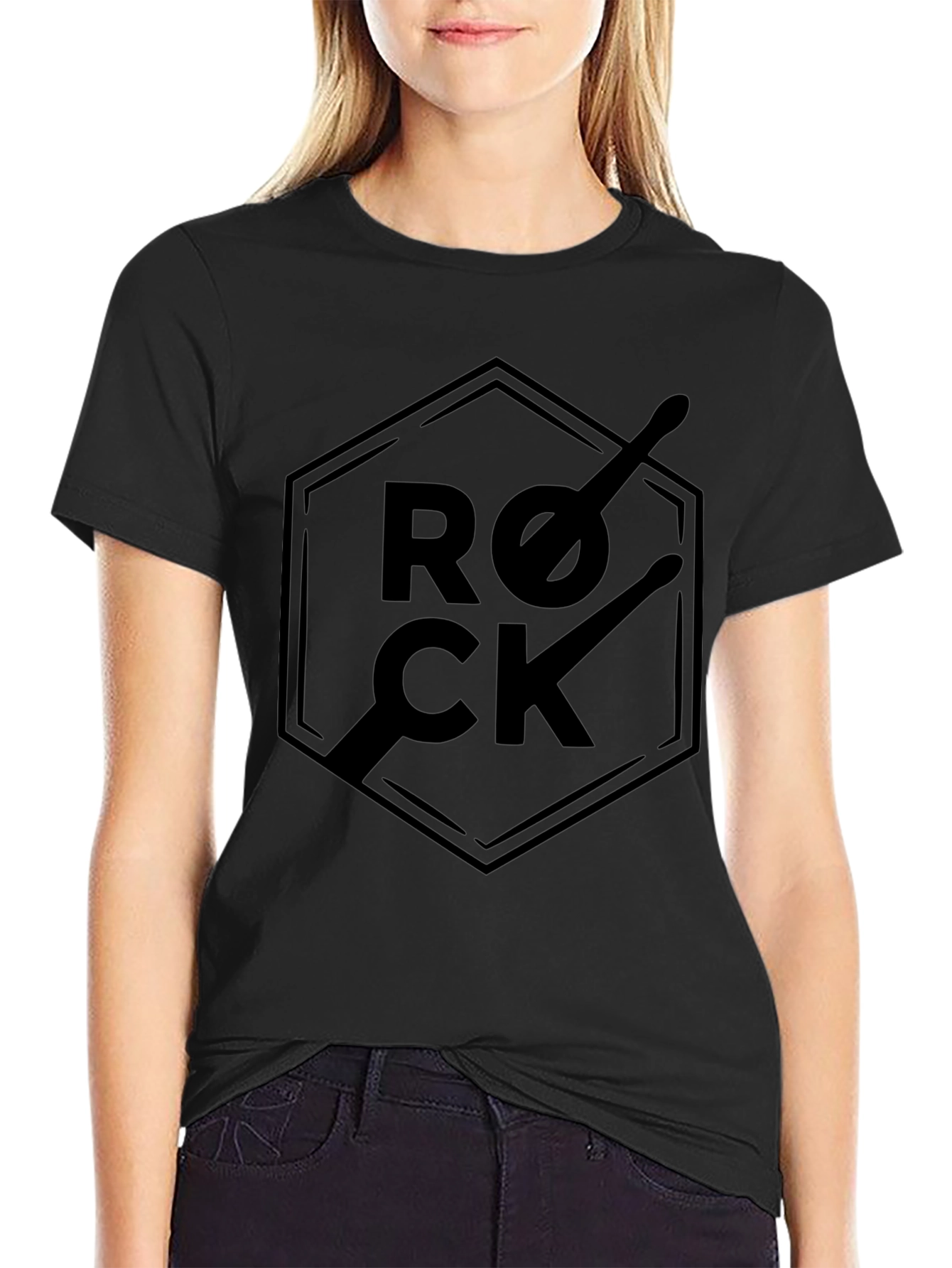Rock Music Drumsticks T-Shirt - Black