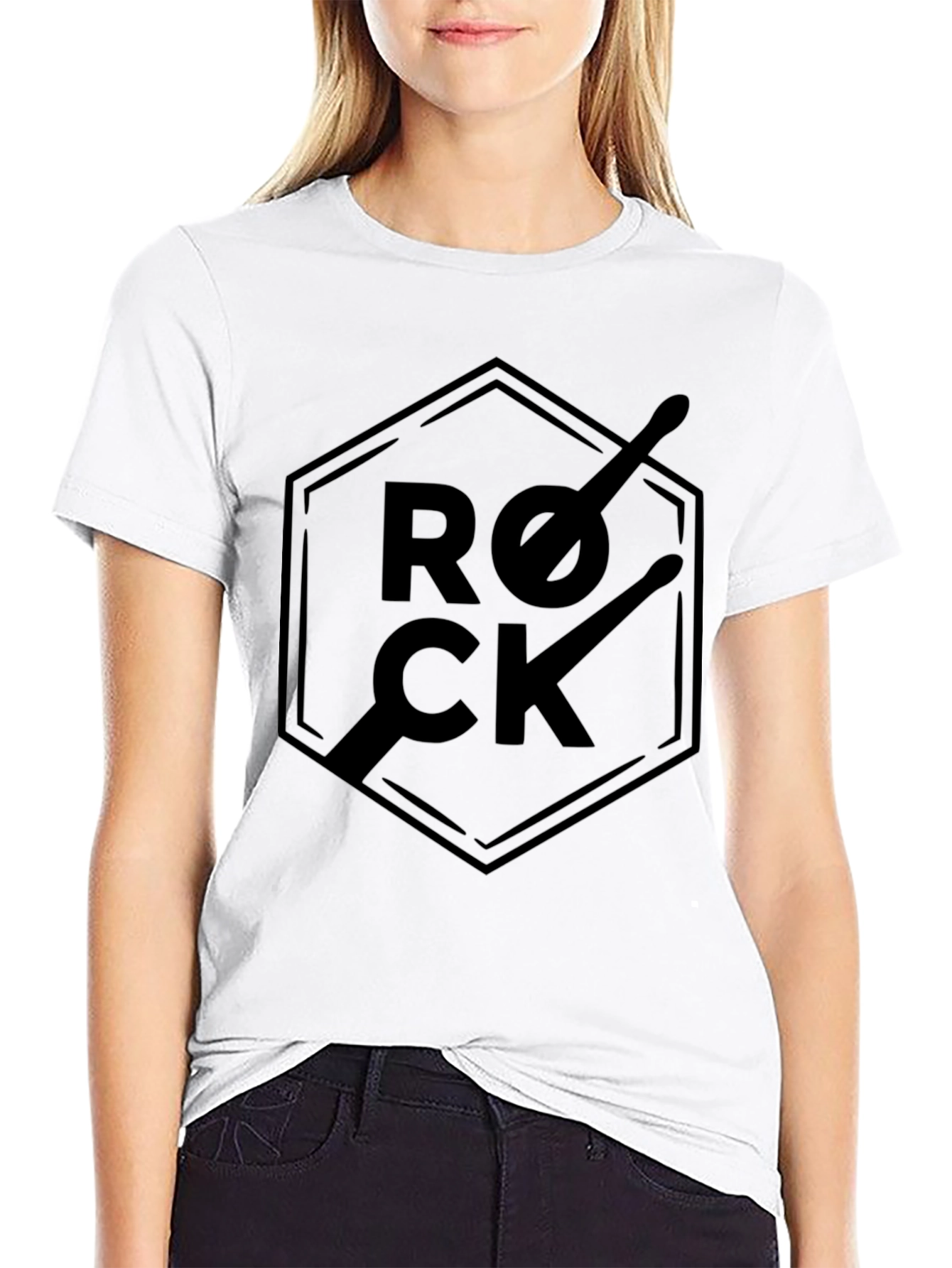 Rock Music Drumsticks T-Shirt - Black