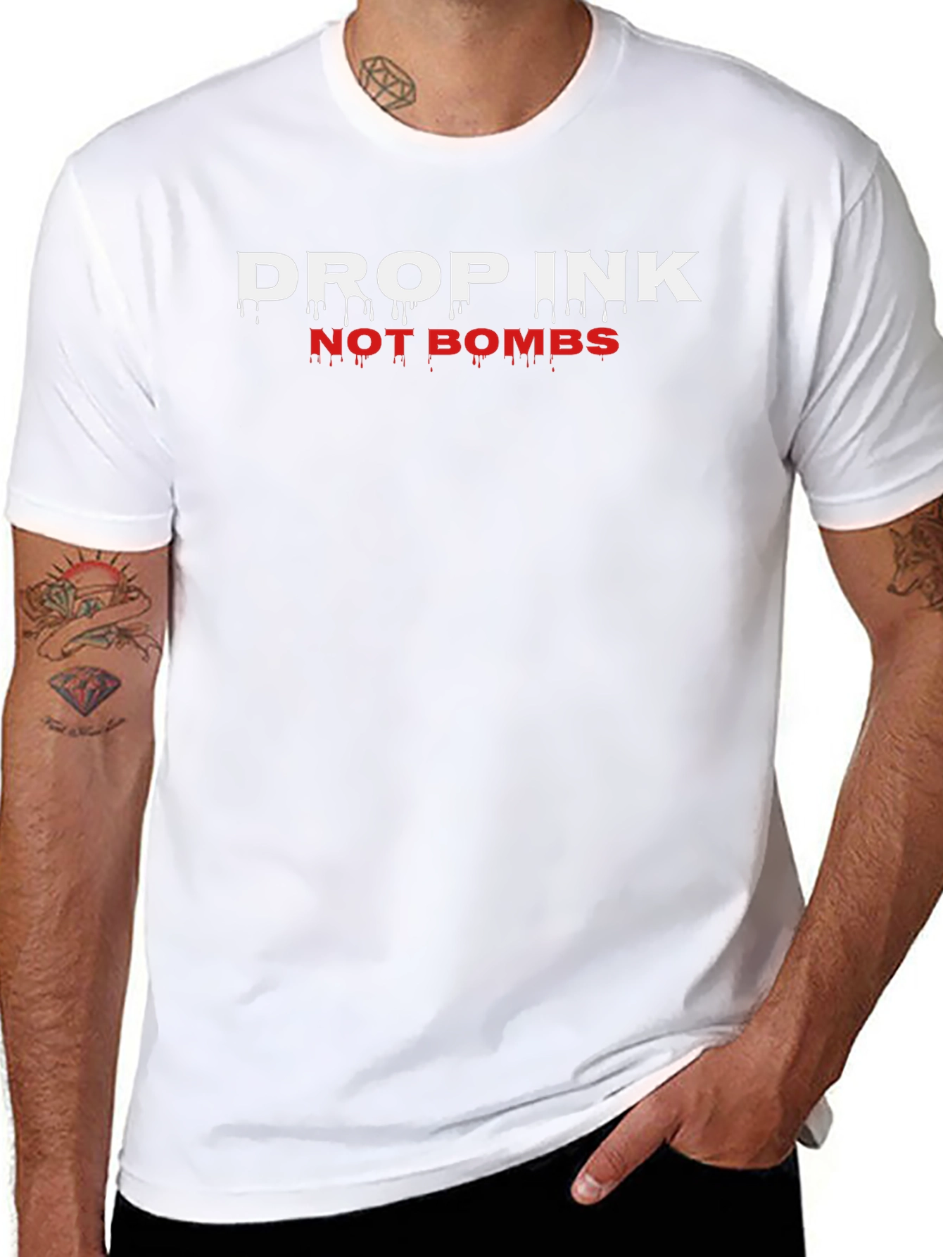 Drop Ink Not Bombs Black Graphic Tee