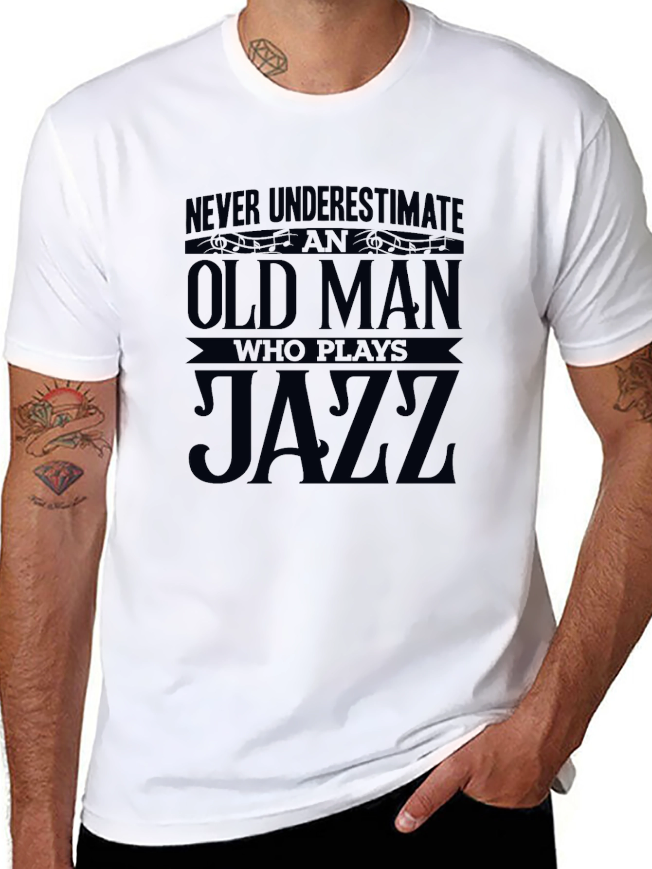 Never Underestimate Old Man Jazz T-Shirt