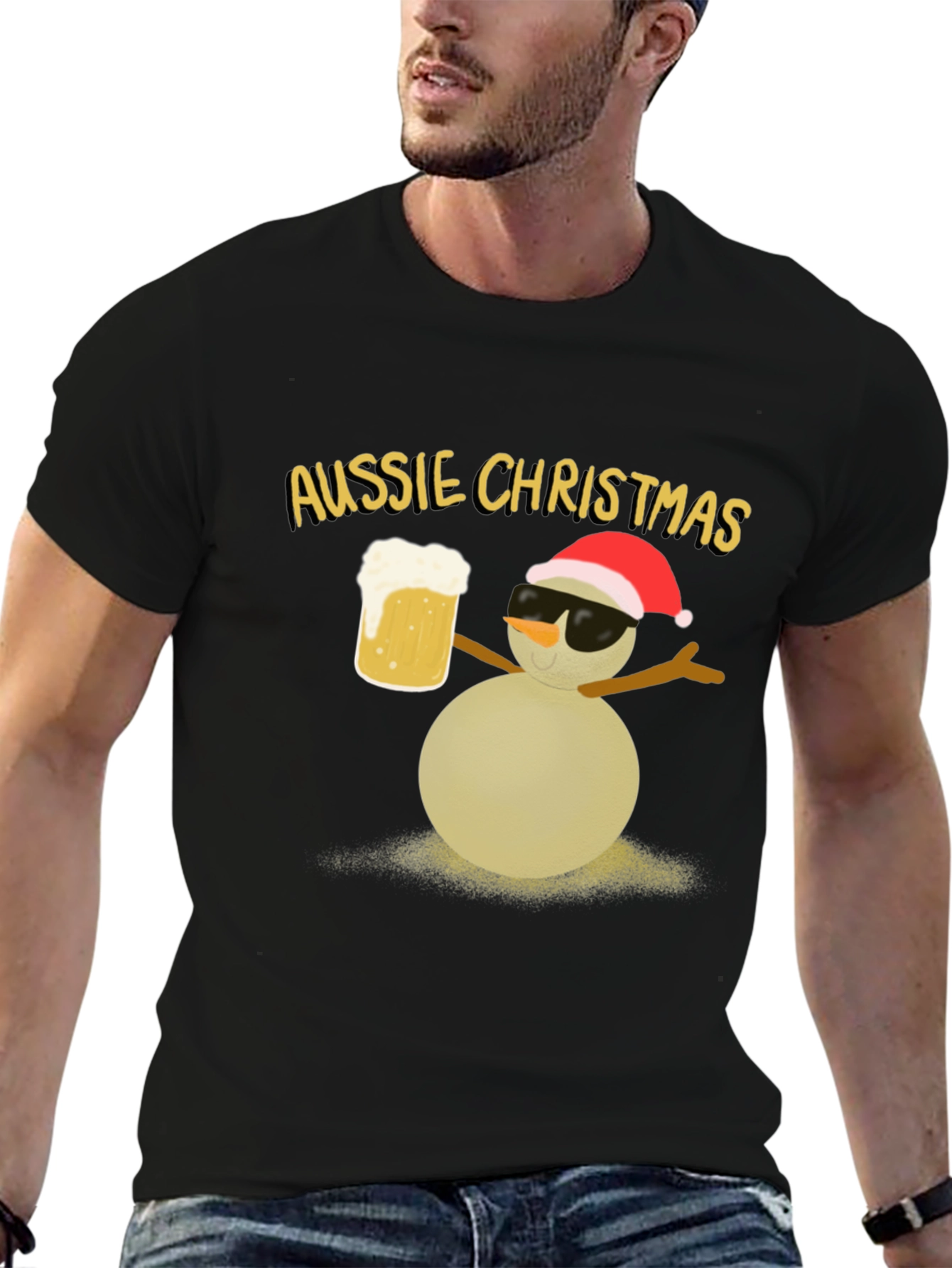 Aussie Christmas Snowman Graphic Tee