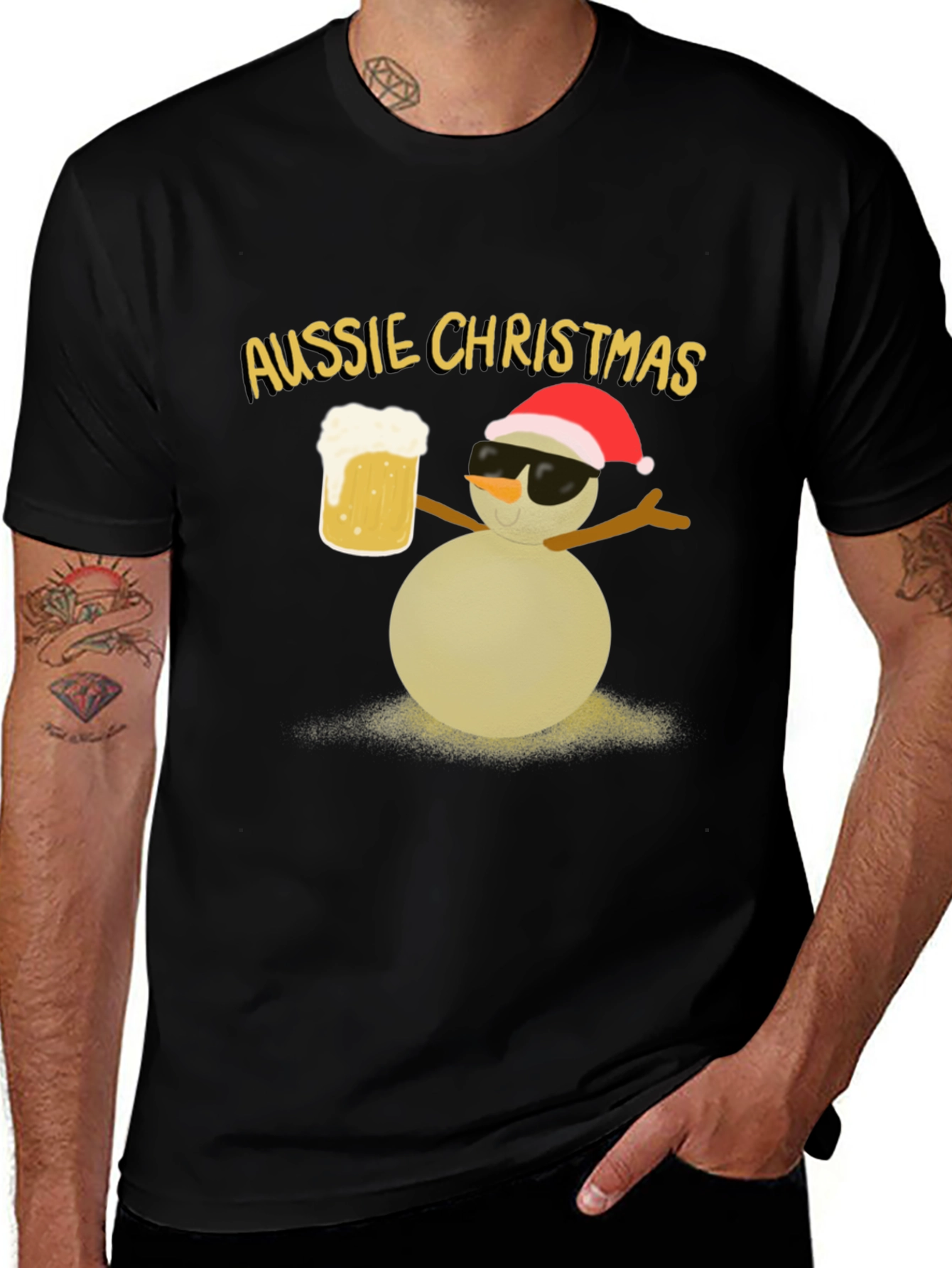Aussie Christmas Snowman Graphic Tee
