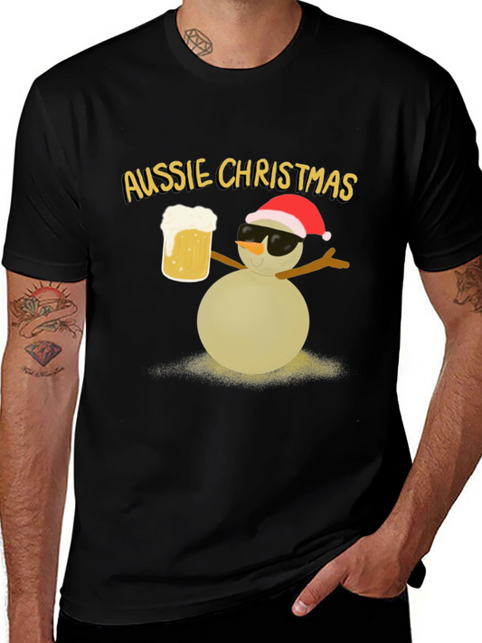 Aussie Christmas Snowman Graphic Tee