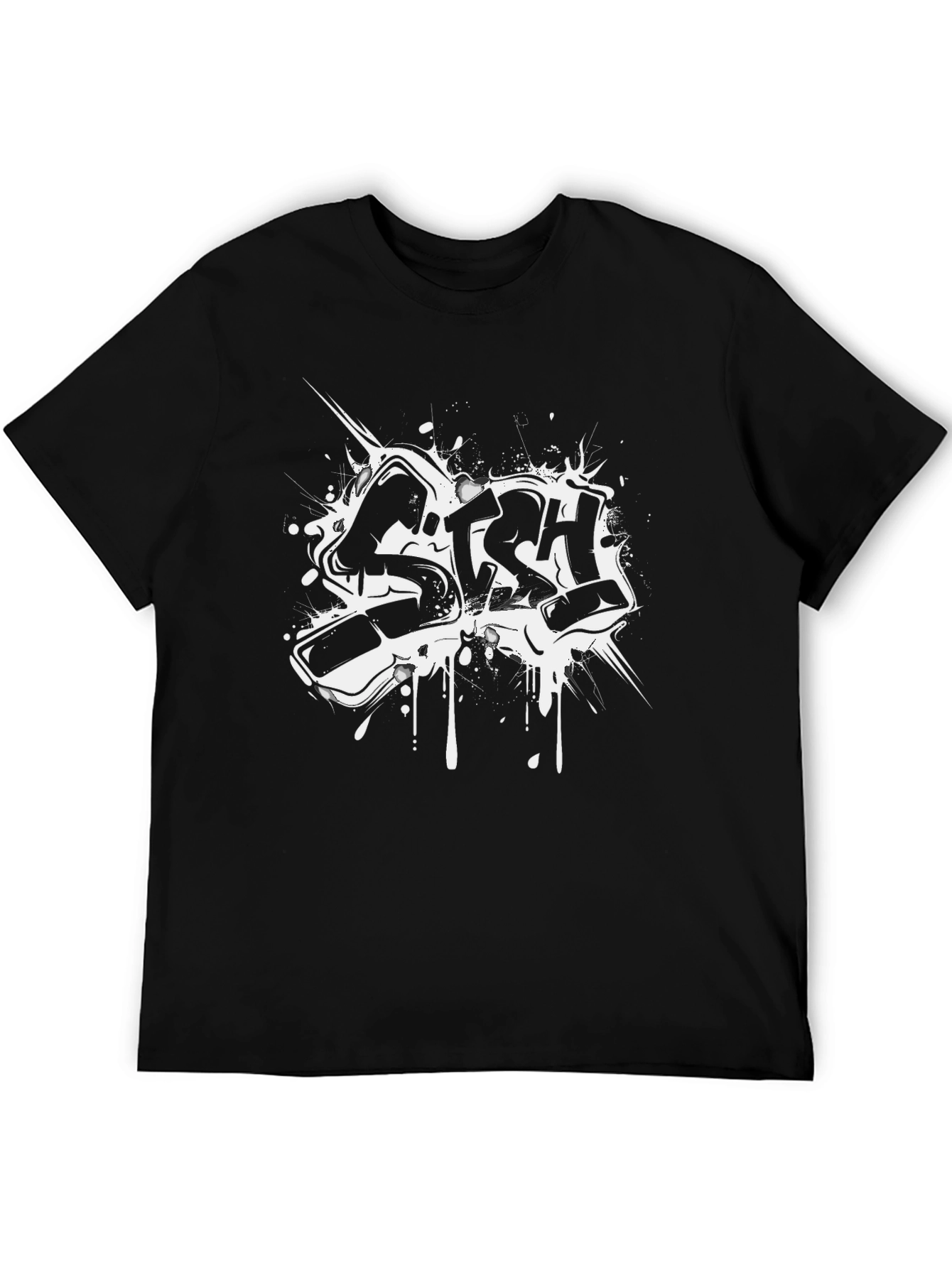 Cool Black T-Shirt with Graffiti Design