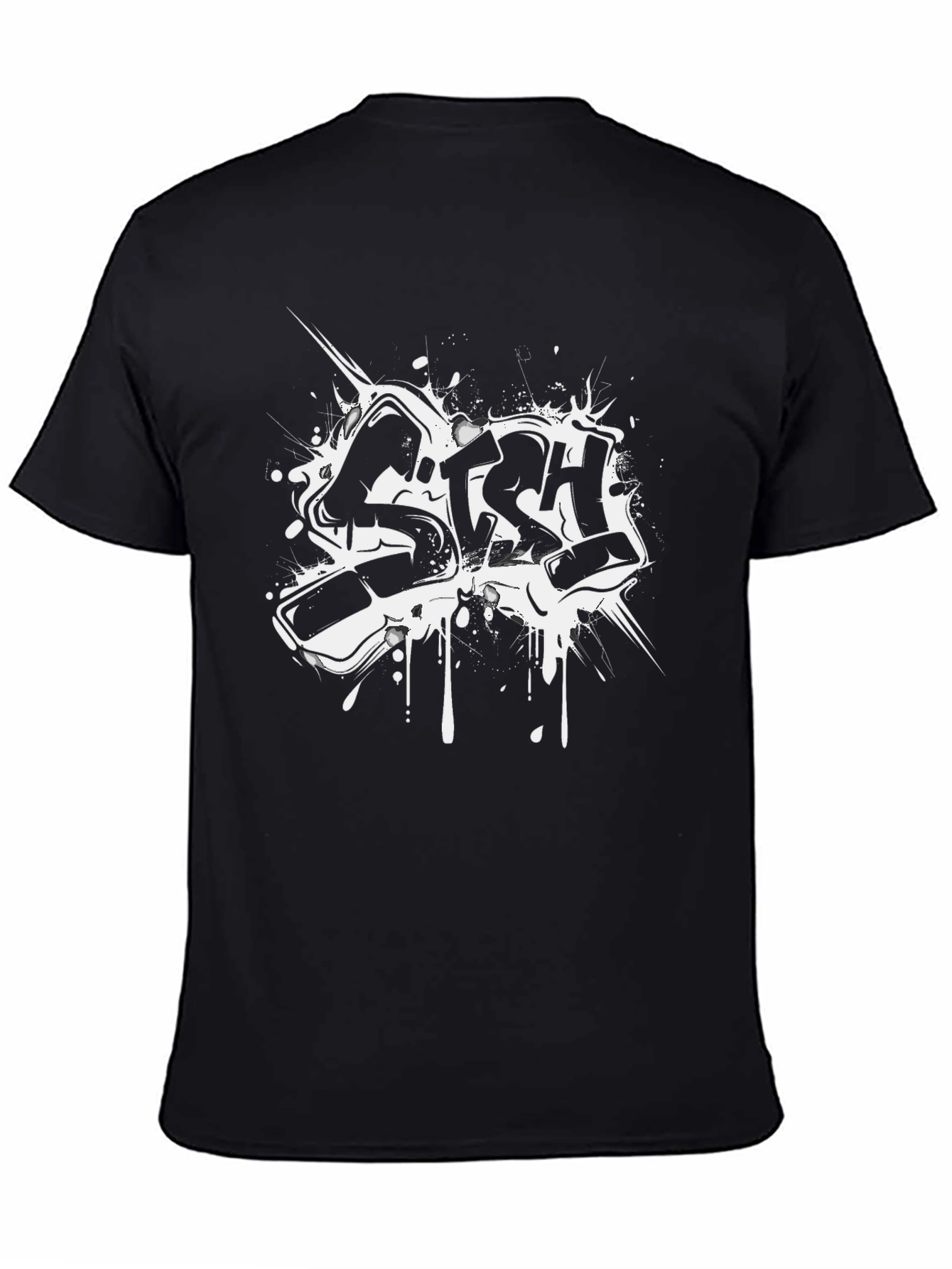 Cool Black T-Shirt with Graffiti Design