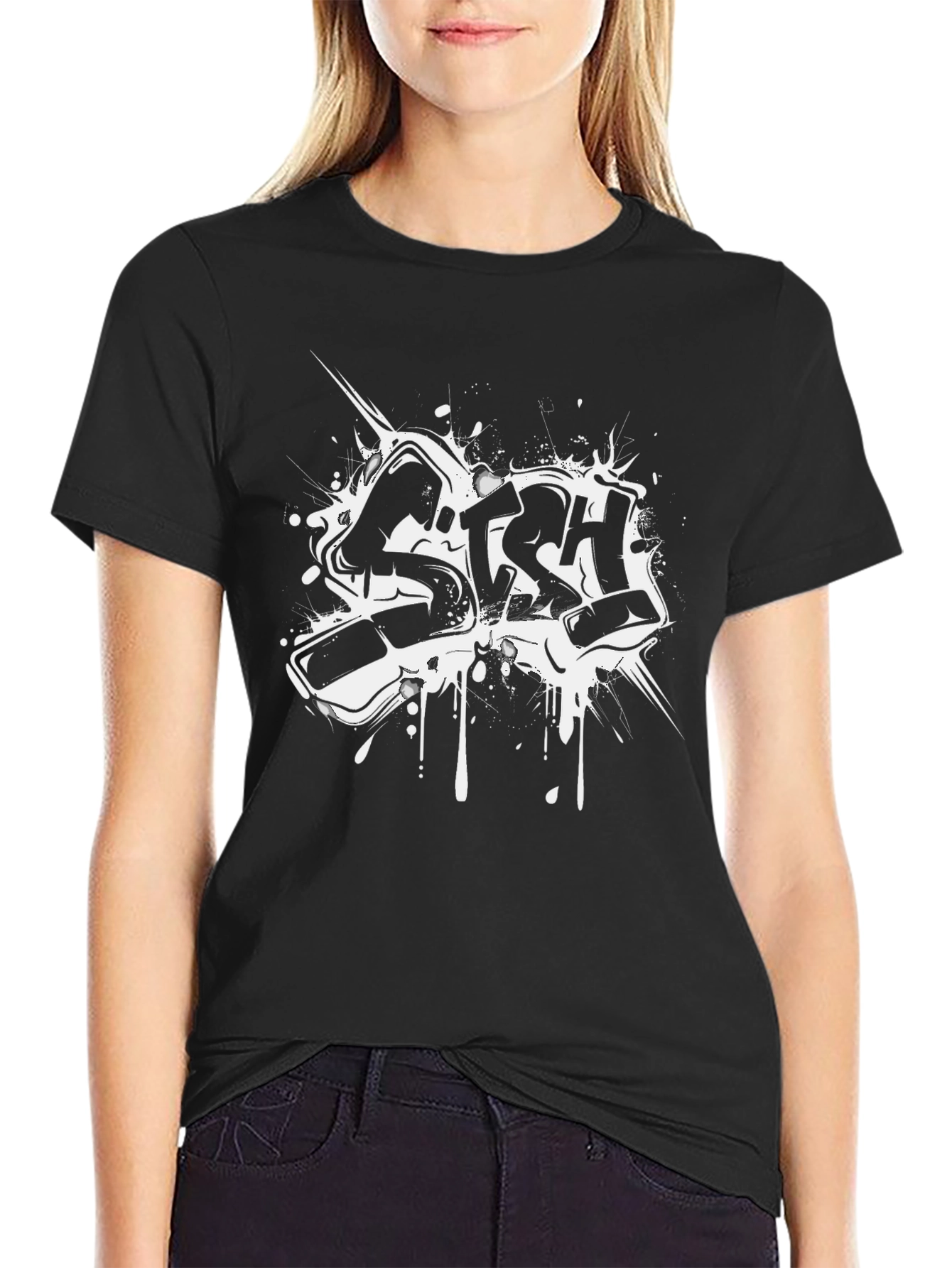 Cool Black T-Shirt with Graffiti Design