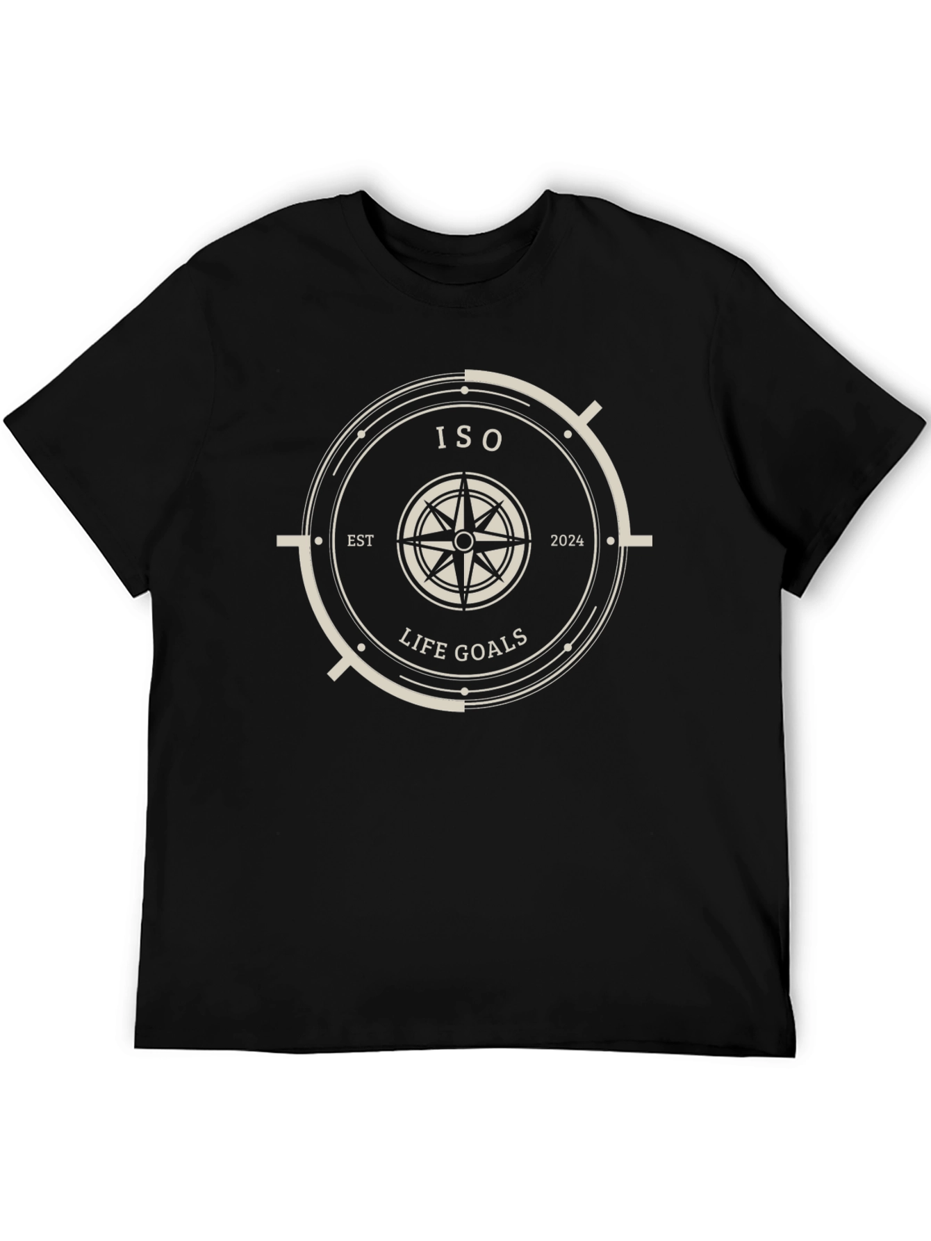 ISO Life Goals T-Shirt - Black Compass Design