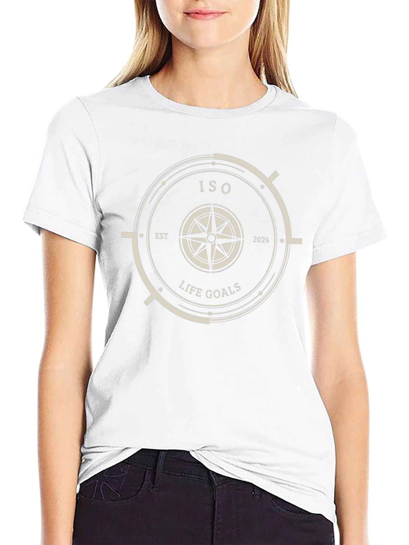 ISO Life Goals T-Shirt - Black Compass Design