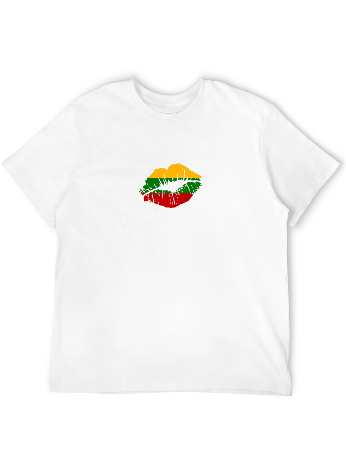 Lithuania Flag Lips T-Shirt - Unisex Cotton Tee