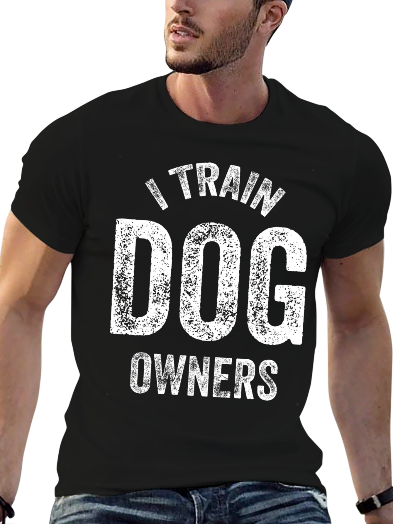 I Train Dog Owners Black T-Shirt