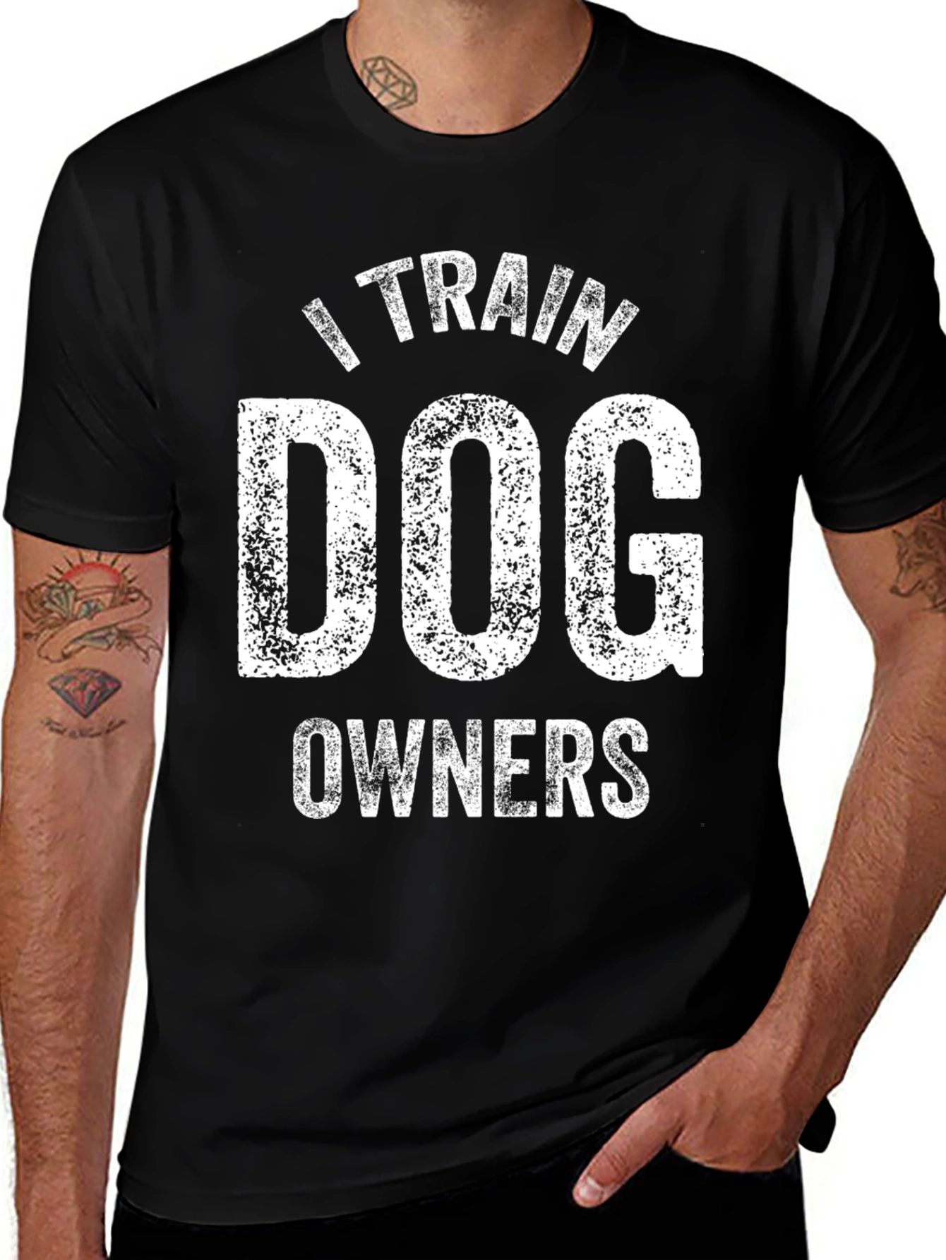 I Train Dog Owners Black T-Shirt