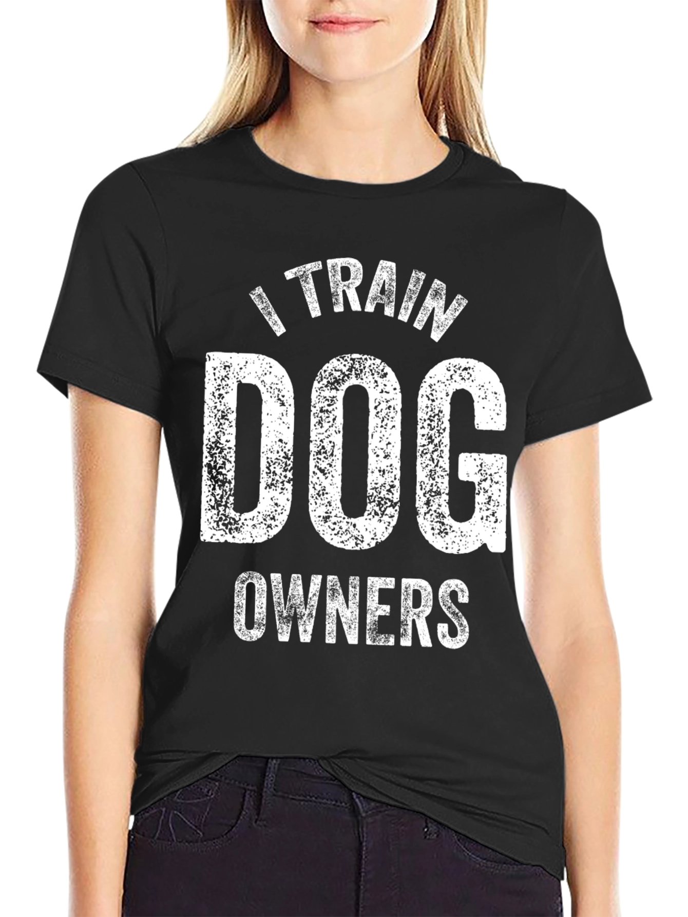I Train Dog Owners Black T-Shirt
