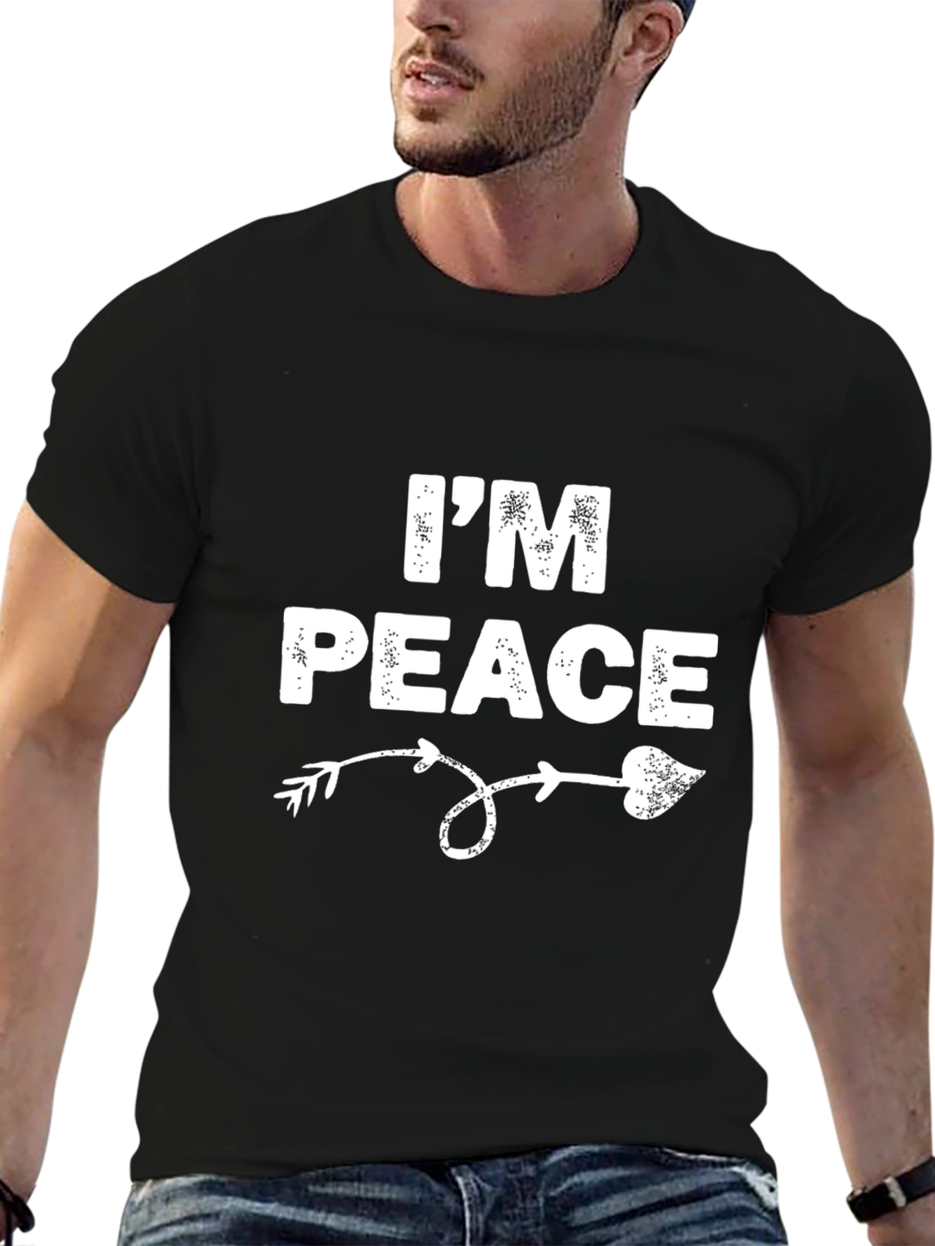 Im Peace - Arrow Heart Graphic Black T-Shirt