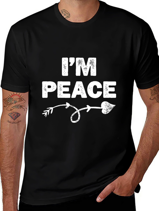 Im Peace - Arrow Heart Graphic Black T-Shirt