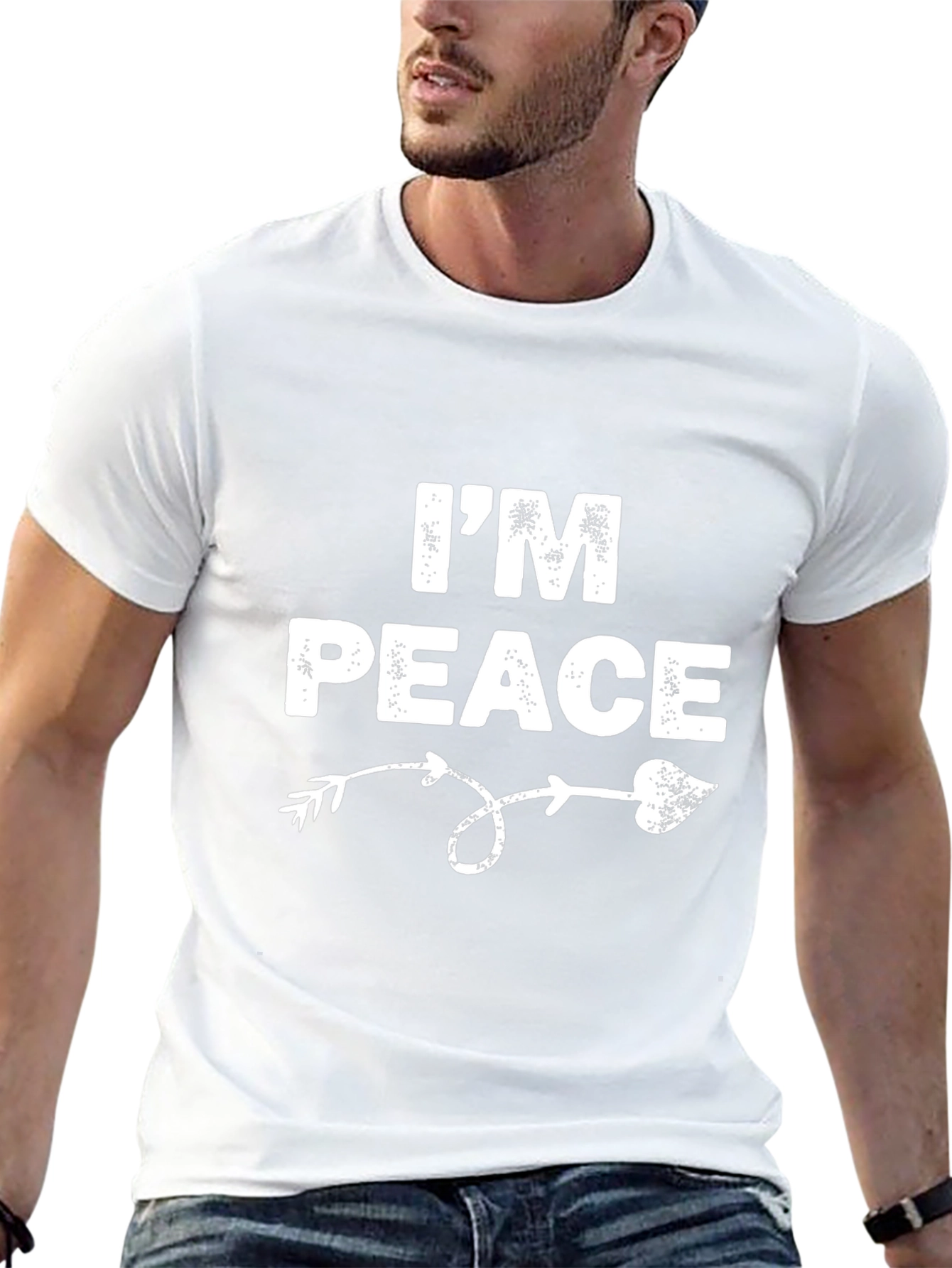 Im Peace - Arrow Heart Graphic Black T-Shirt