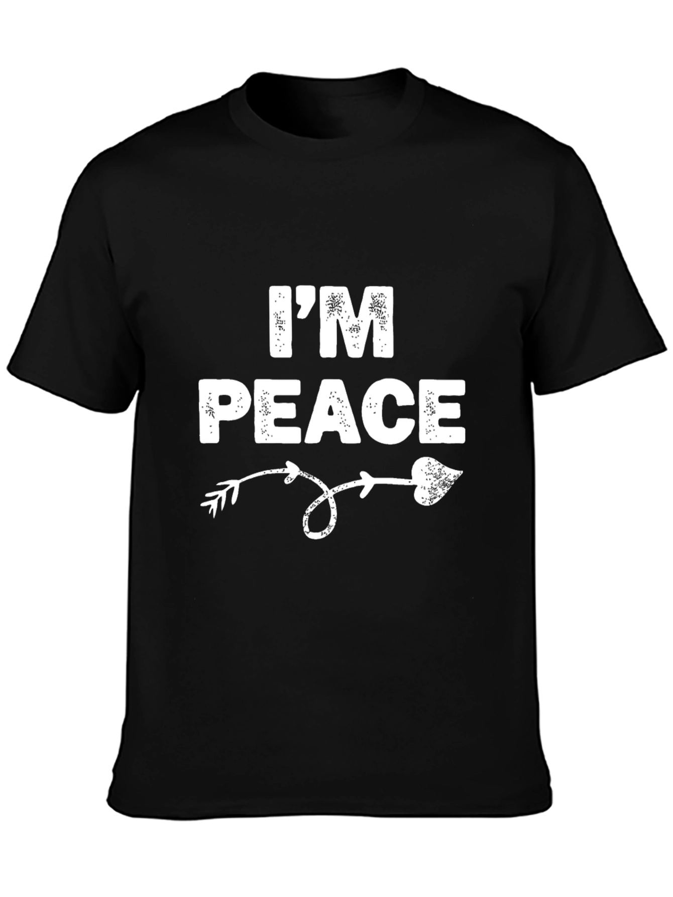Im Peace - Arrow Heart Graphic Black T-Shirt