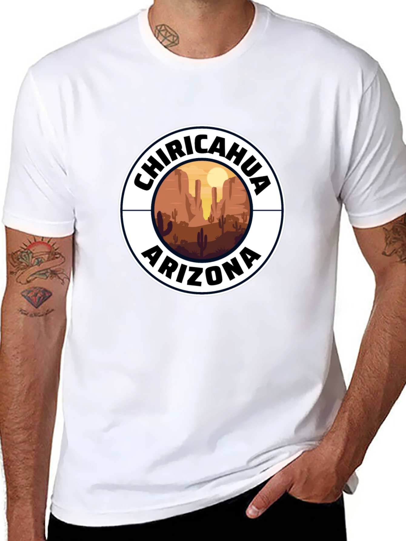 Chiricahua Arizona Desert Scene Black T-Shirt