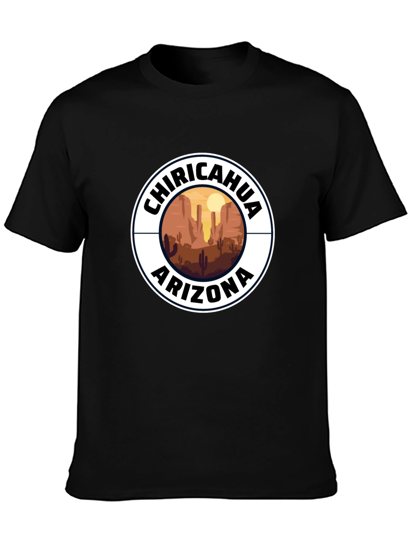 Chiricahua Arizona Desert Scene Black T-Shirt