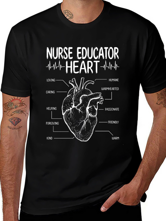 Nurse Educator Heart Anatomy Graphic T-Shirt