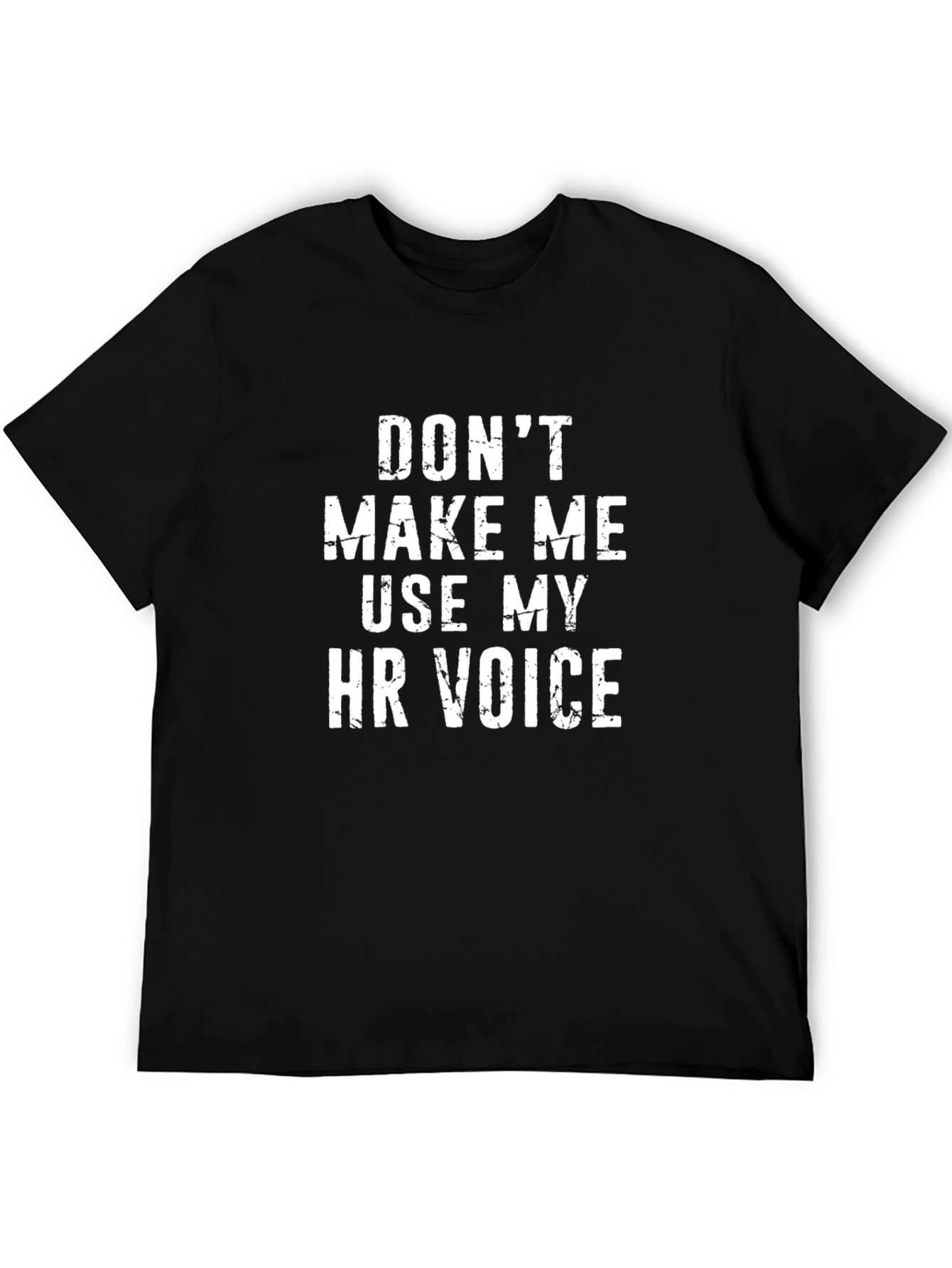 HR Voice Graphic Tee - Humorous Black T-Shirt