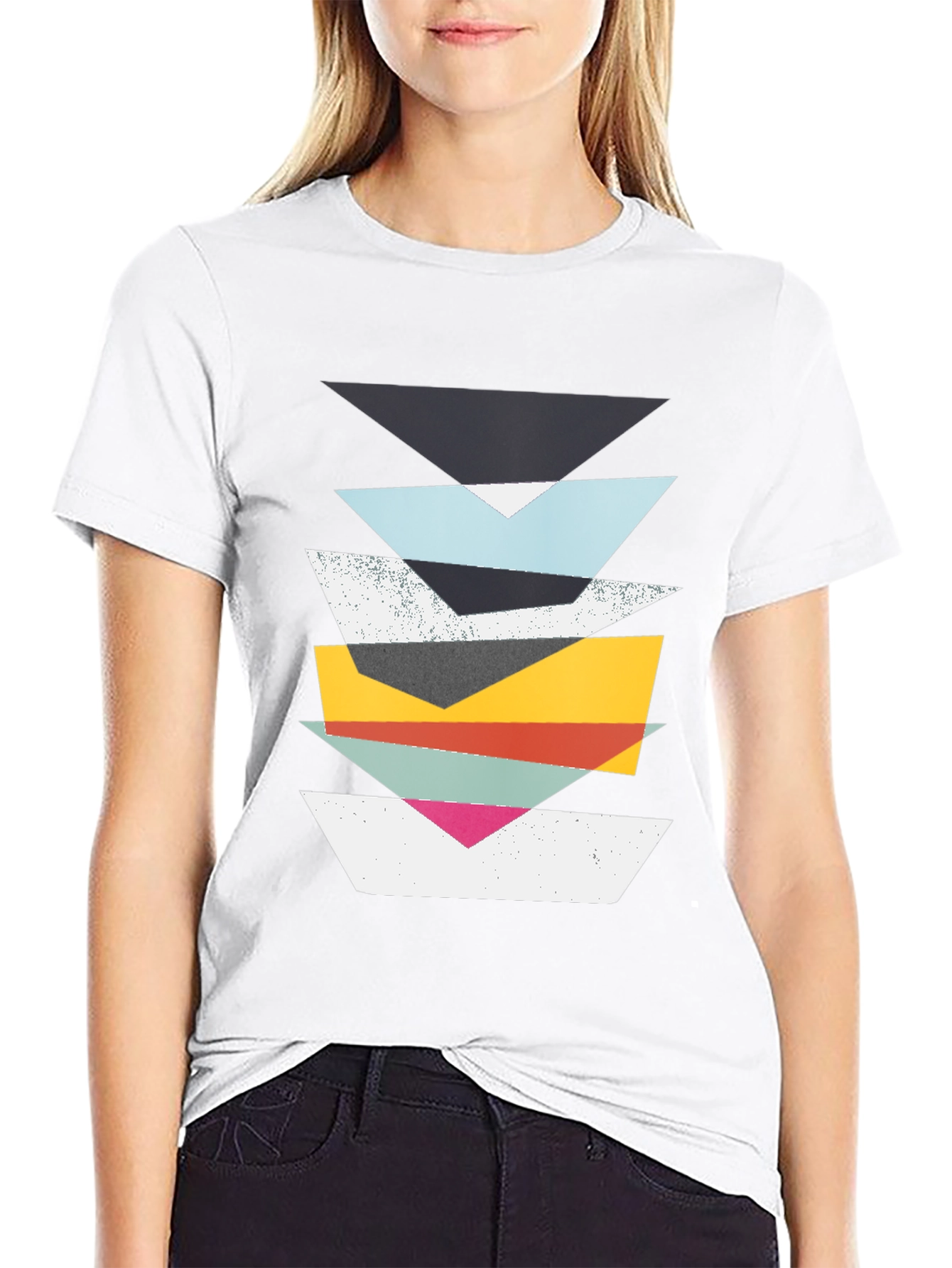 Geometric Stack T-Shirt - Modern Art Tee
