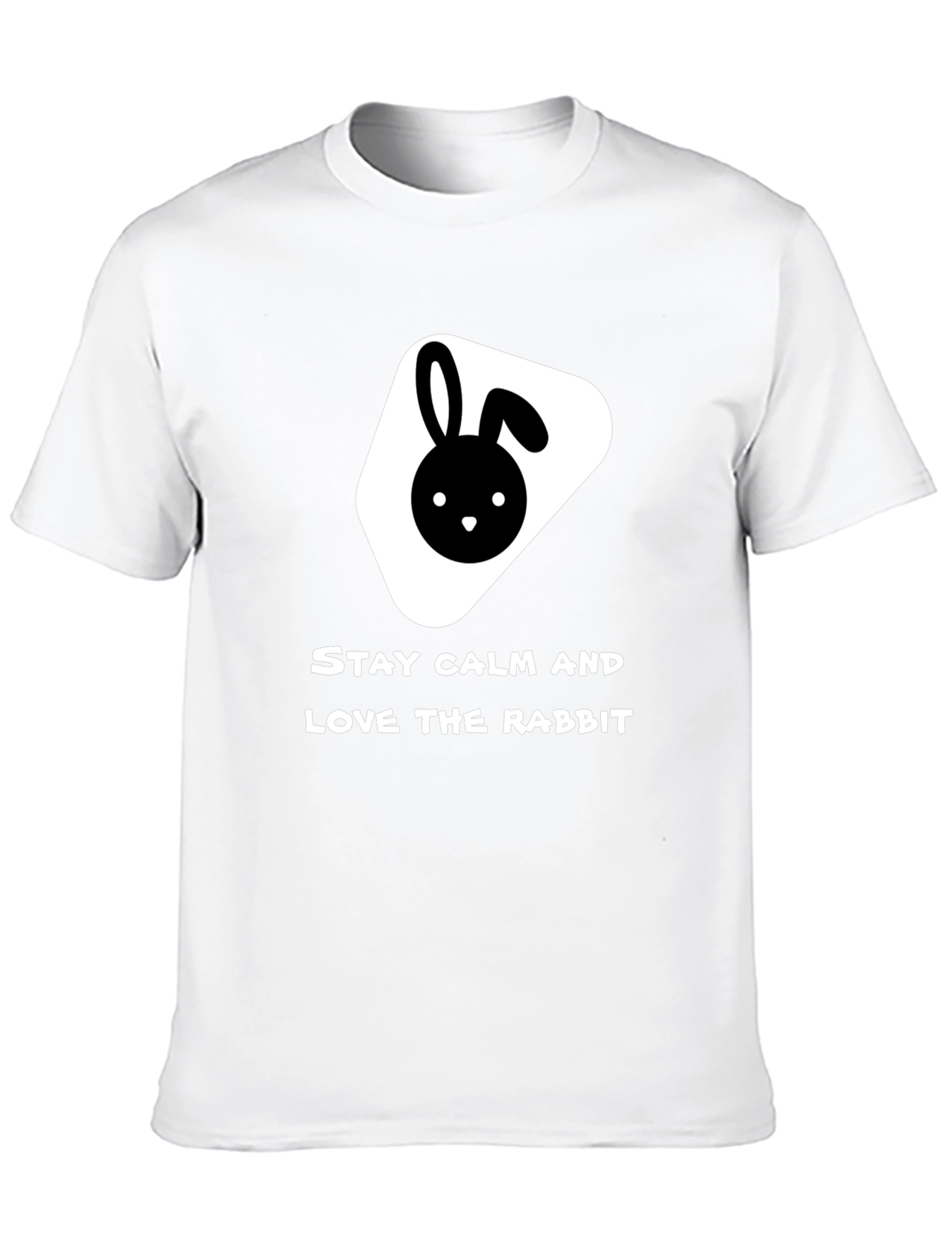Stay Calm Love Rabbit Black T-Shirt