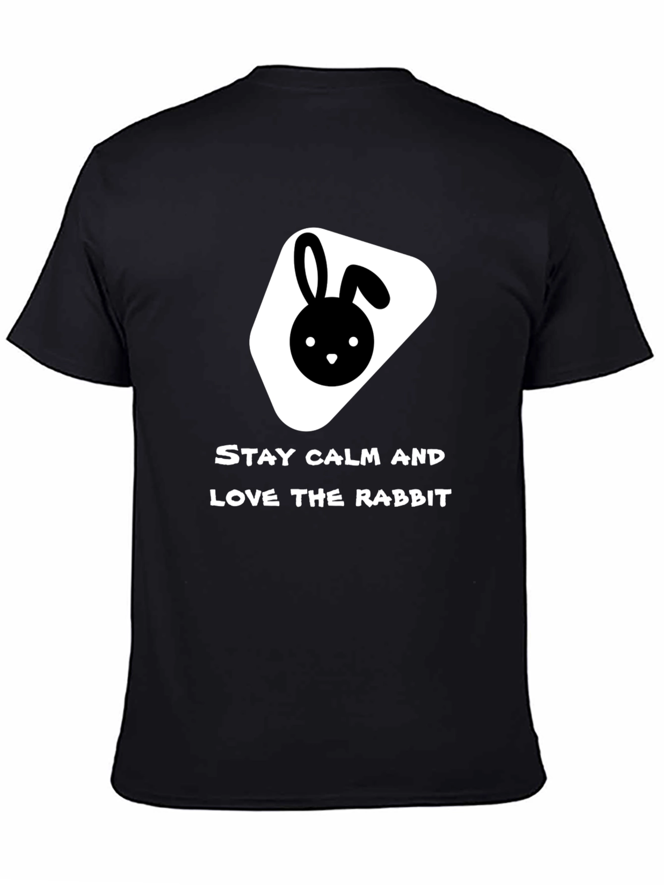 Stay Calm Love Rabbit Black T-Shirt