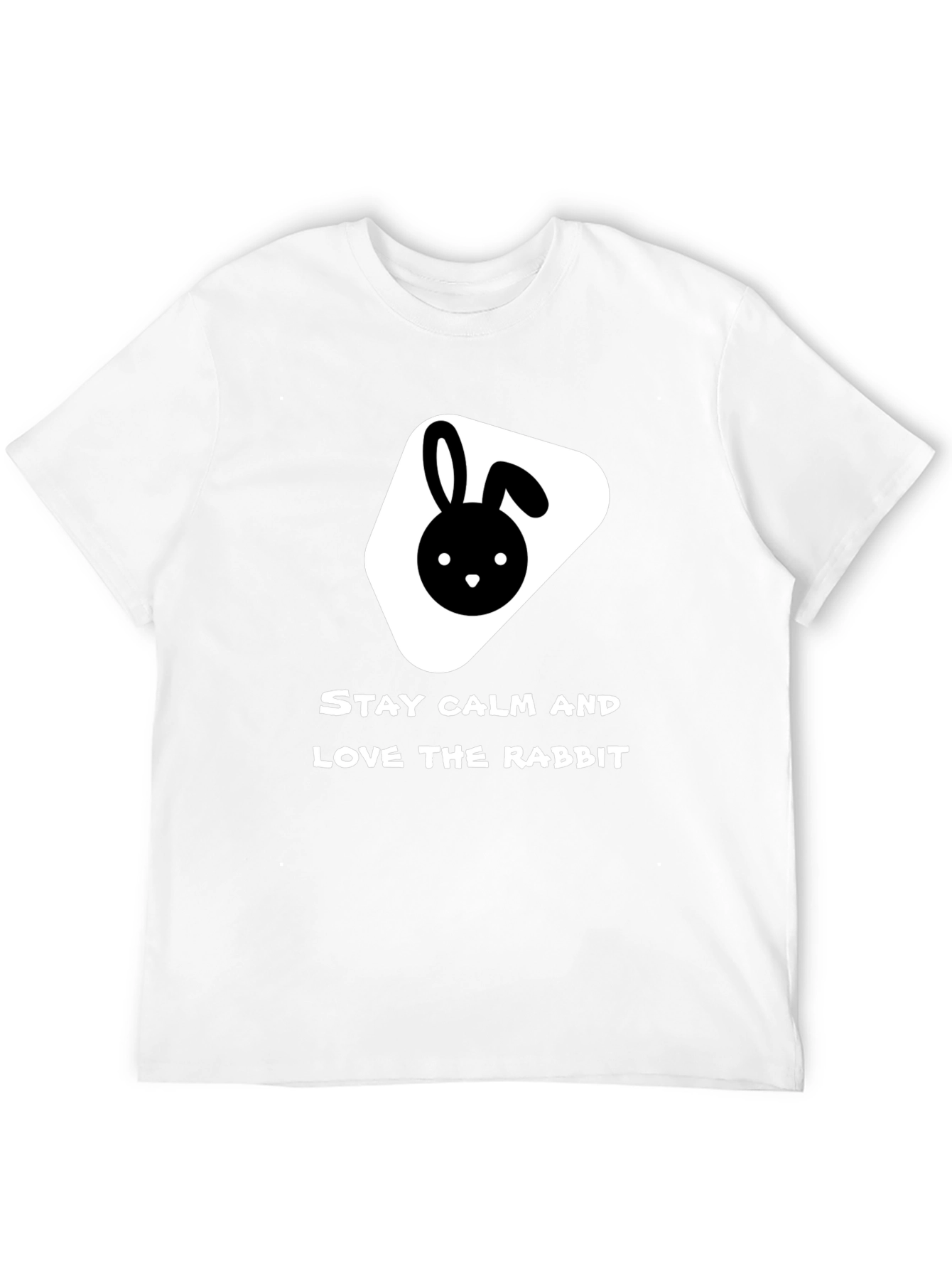 Stay Calm Love Rabbit Black T-Shirt