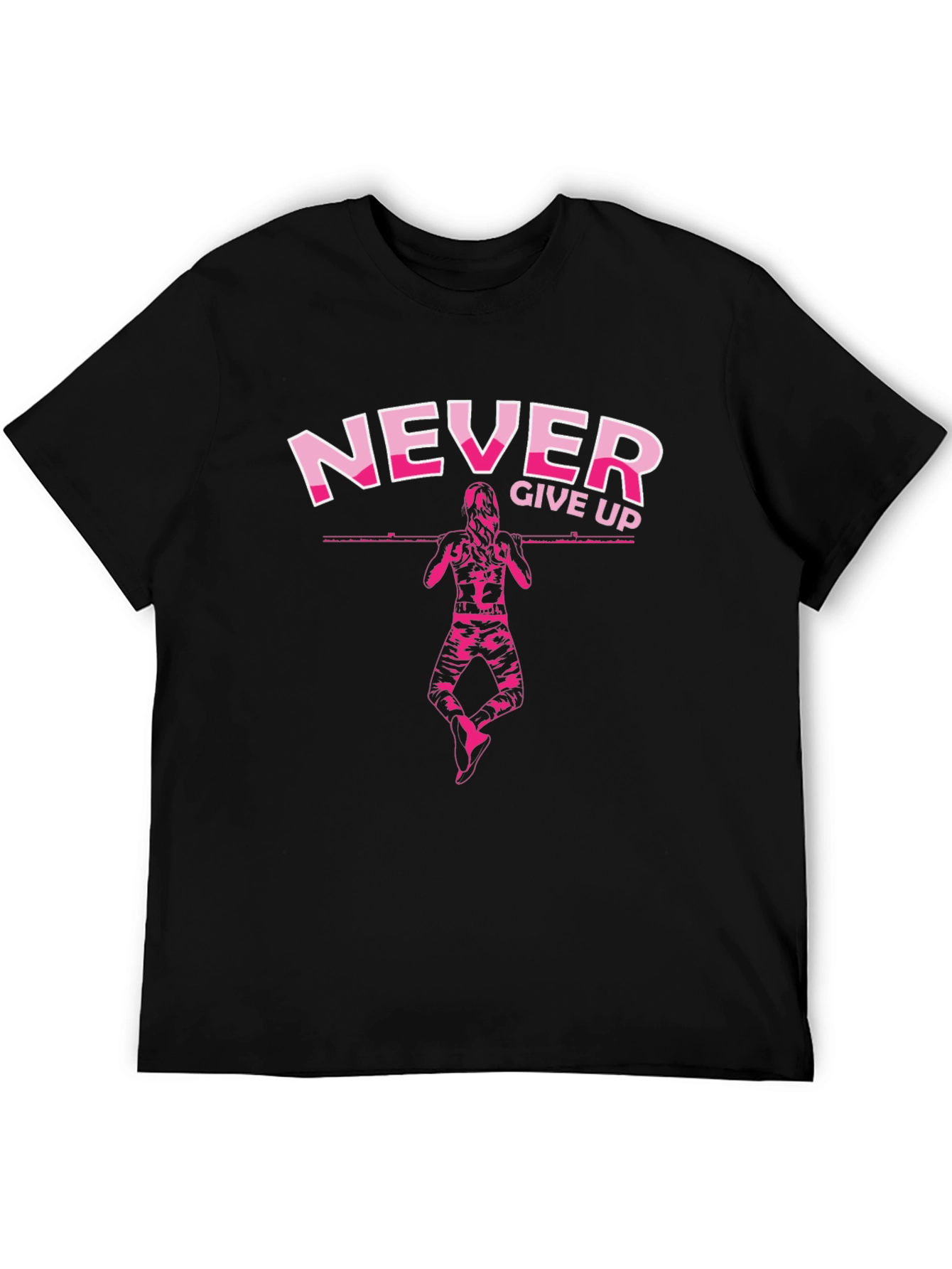 Never Give Up Graphic Print T-Shirt