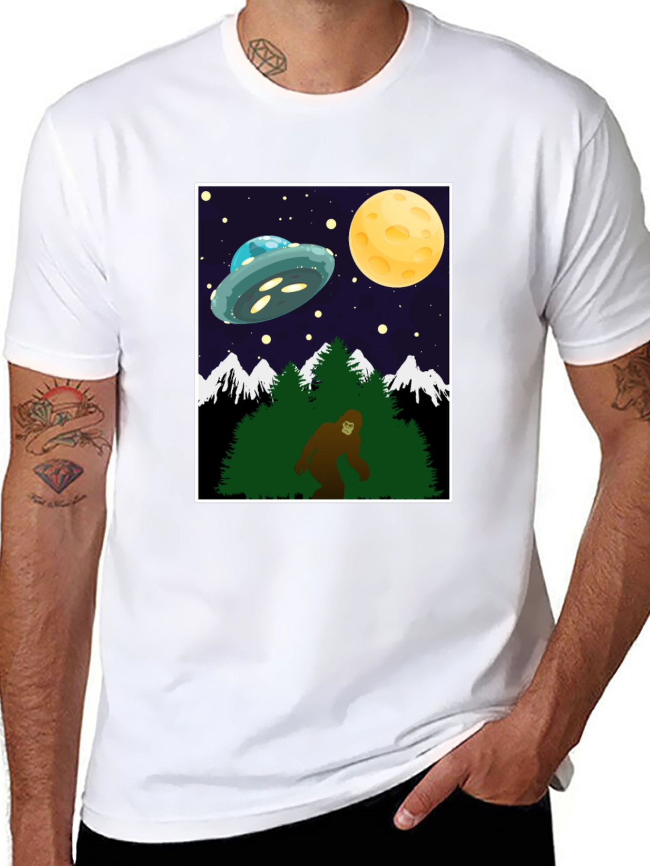 Bigfoot UFO T-Shirt - Cryptid Space Tee