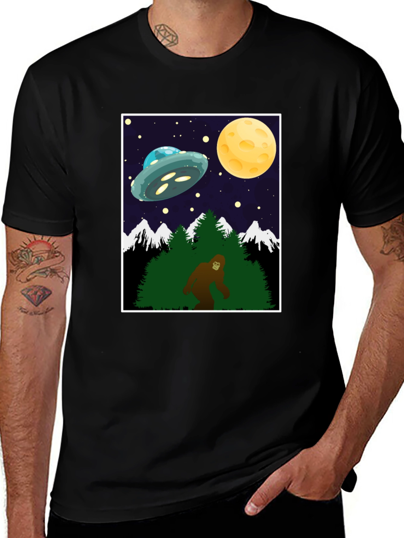 Bigfoot UFO T-Shirt - Cryptid Space Tee