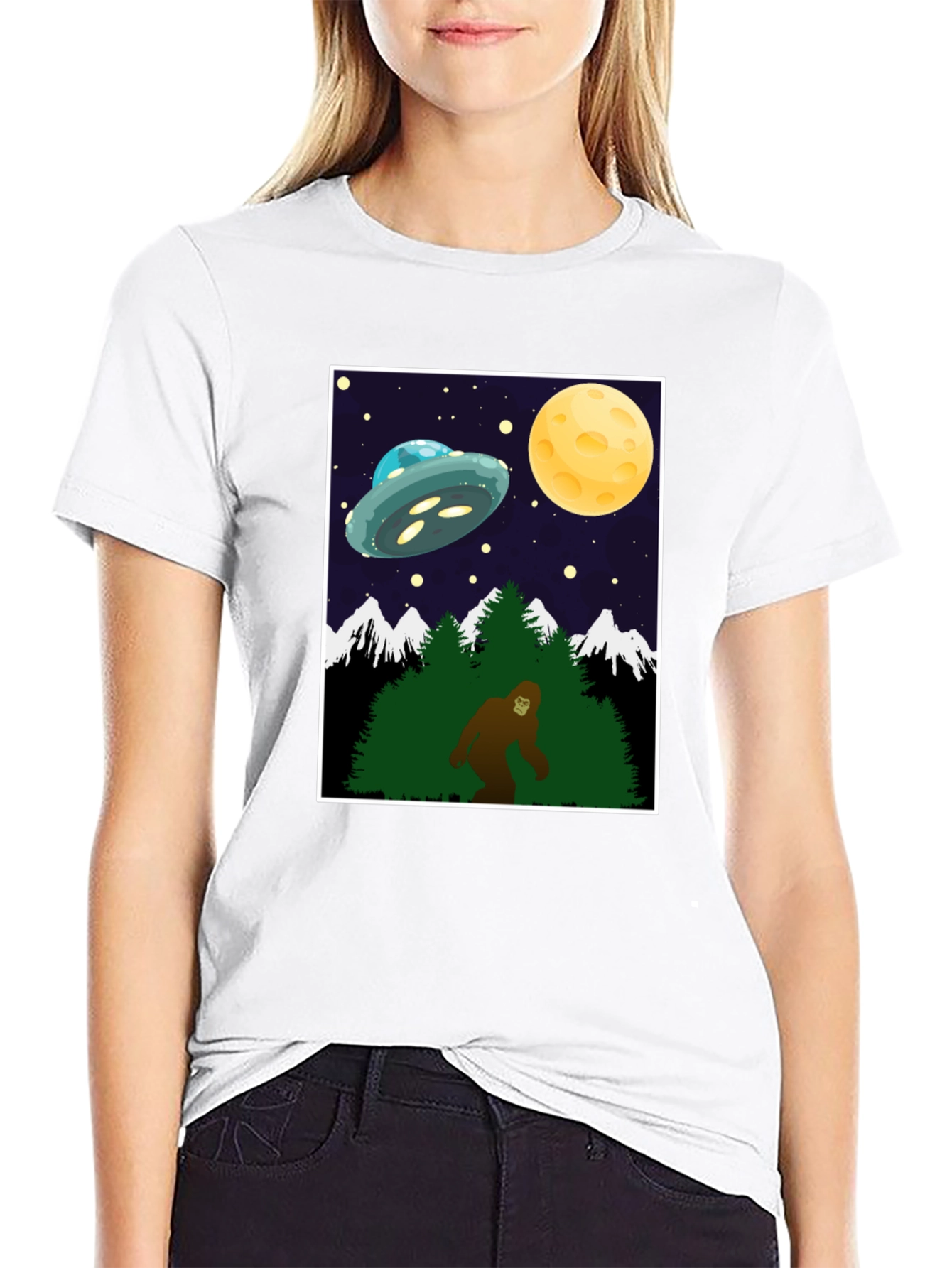 Bigfoot UFO T-Shirt - Cryptid Space Tee