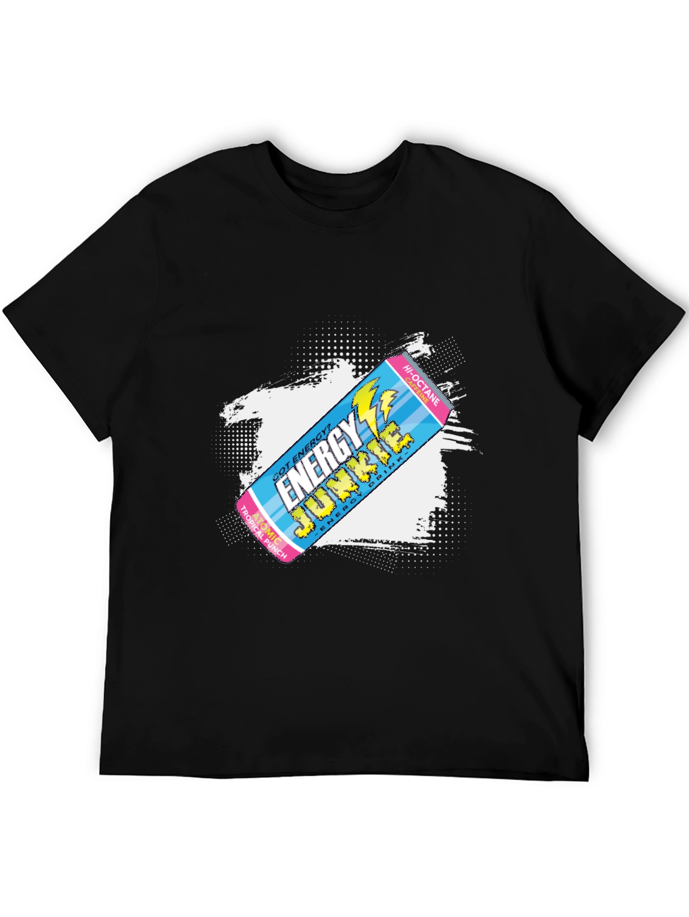 Energy Junkie Graphic Tee - Retro Style Black T-Shirt