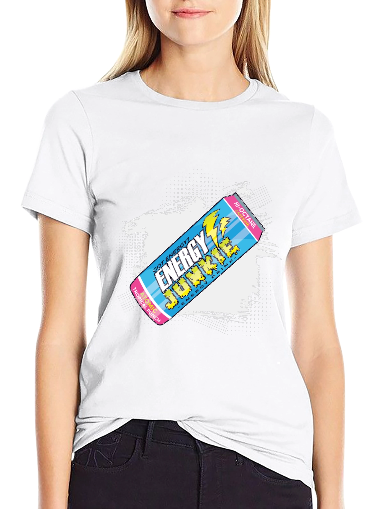 Energy Junkie Graphic Tee - Retro Style Black T-Shirt