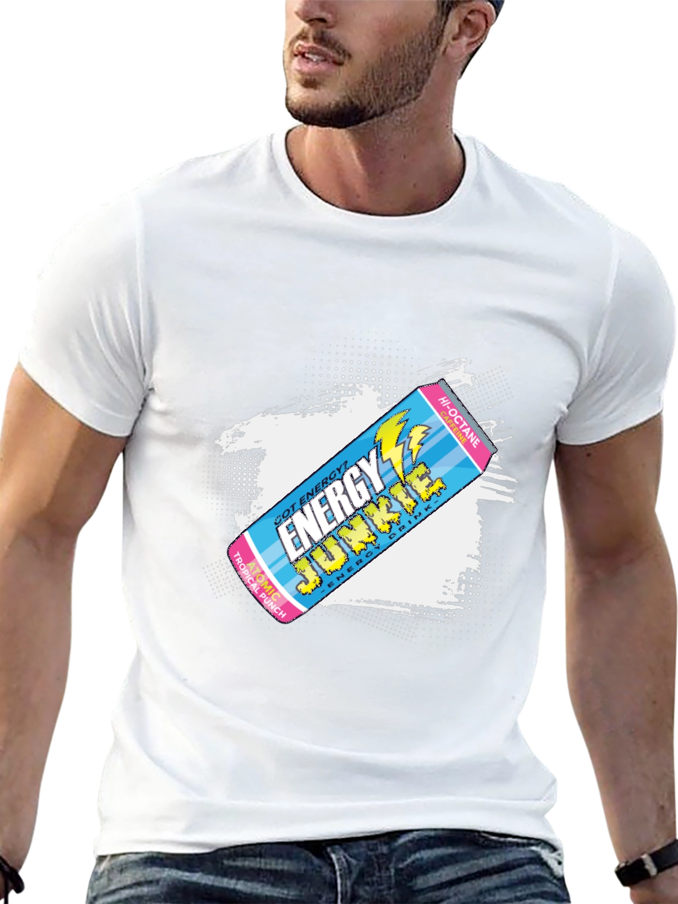 Energy Junkie Graphic Tee - Retro Style Black T-Shirt