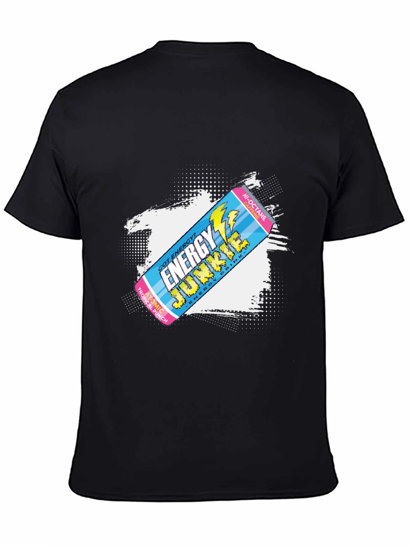 Energy Junkie Graphic Tee - Retro Style Black T-Shirt