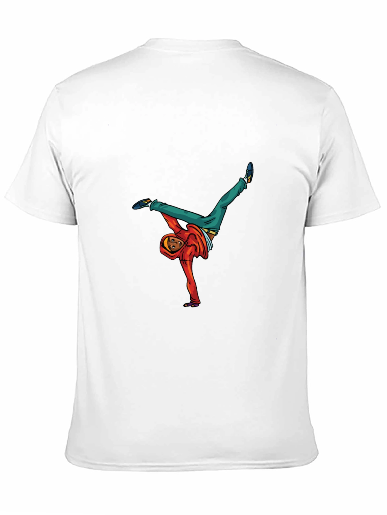 Black T-Shirt with Breakdancer Graphic