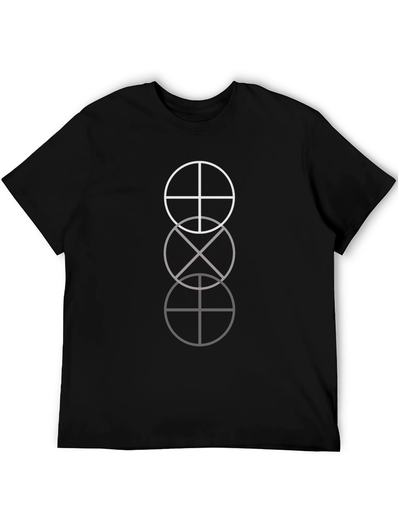 Geometric Symbol T-Shirt - Casual Black Tee