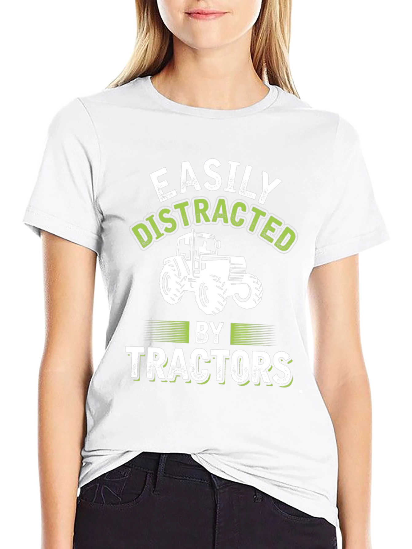 Easily Distracted By Tractors - Graphic T-Shirt