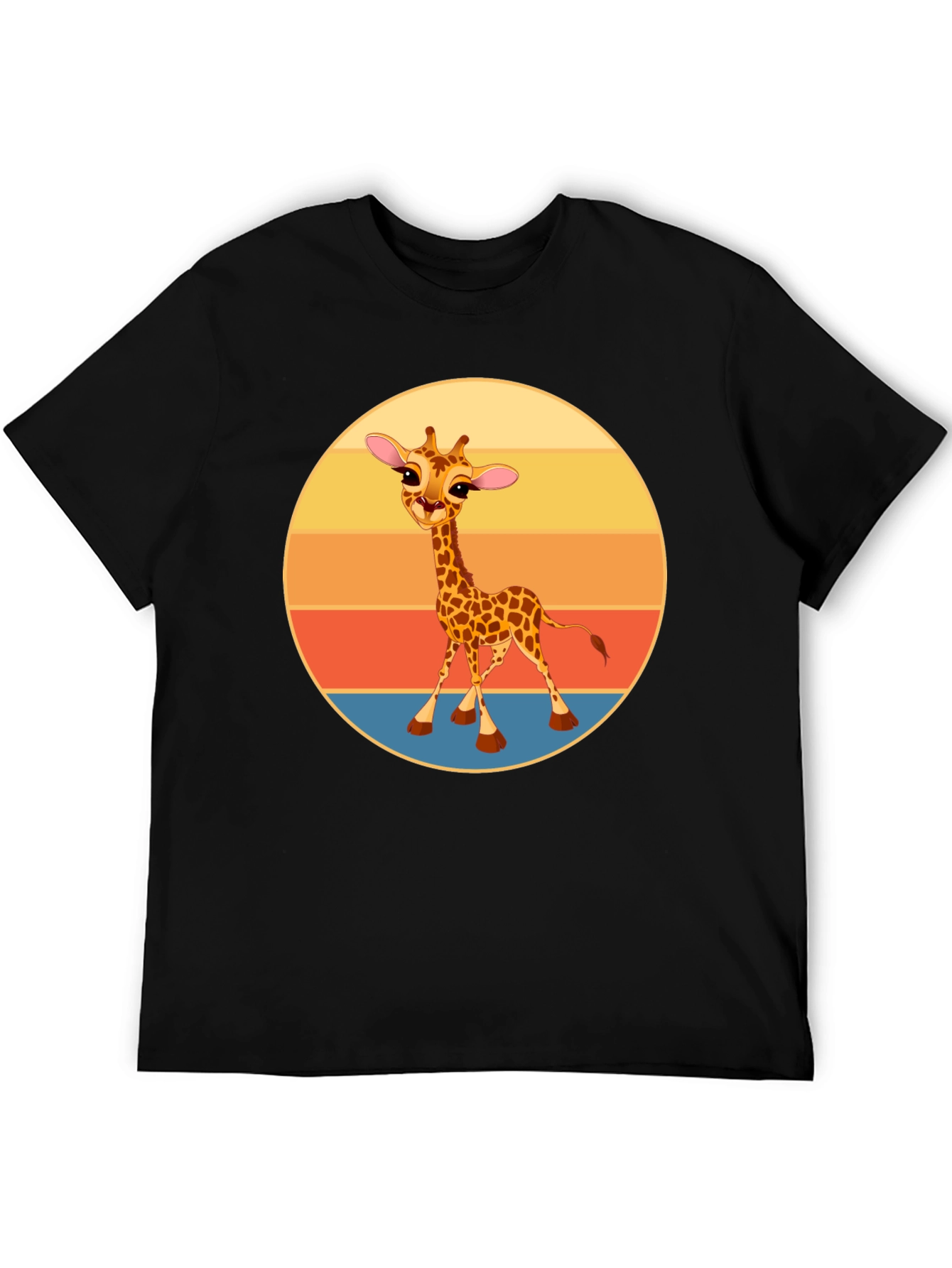 Cute Giraffe Sunset Graphic T-Shirt