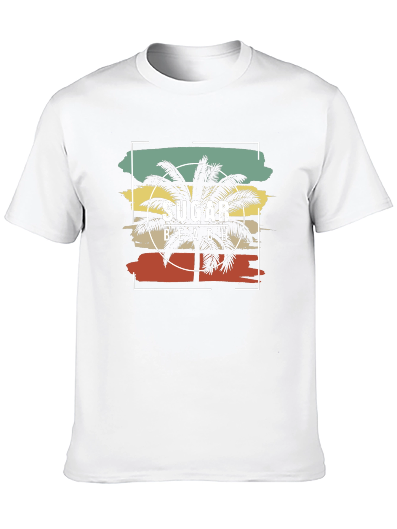 Sugar Beach Graphic Tee - Tropical Palm Tree Design