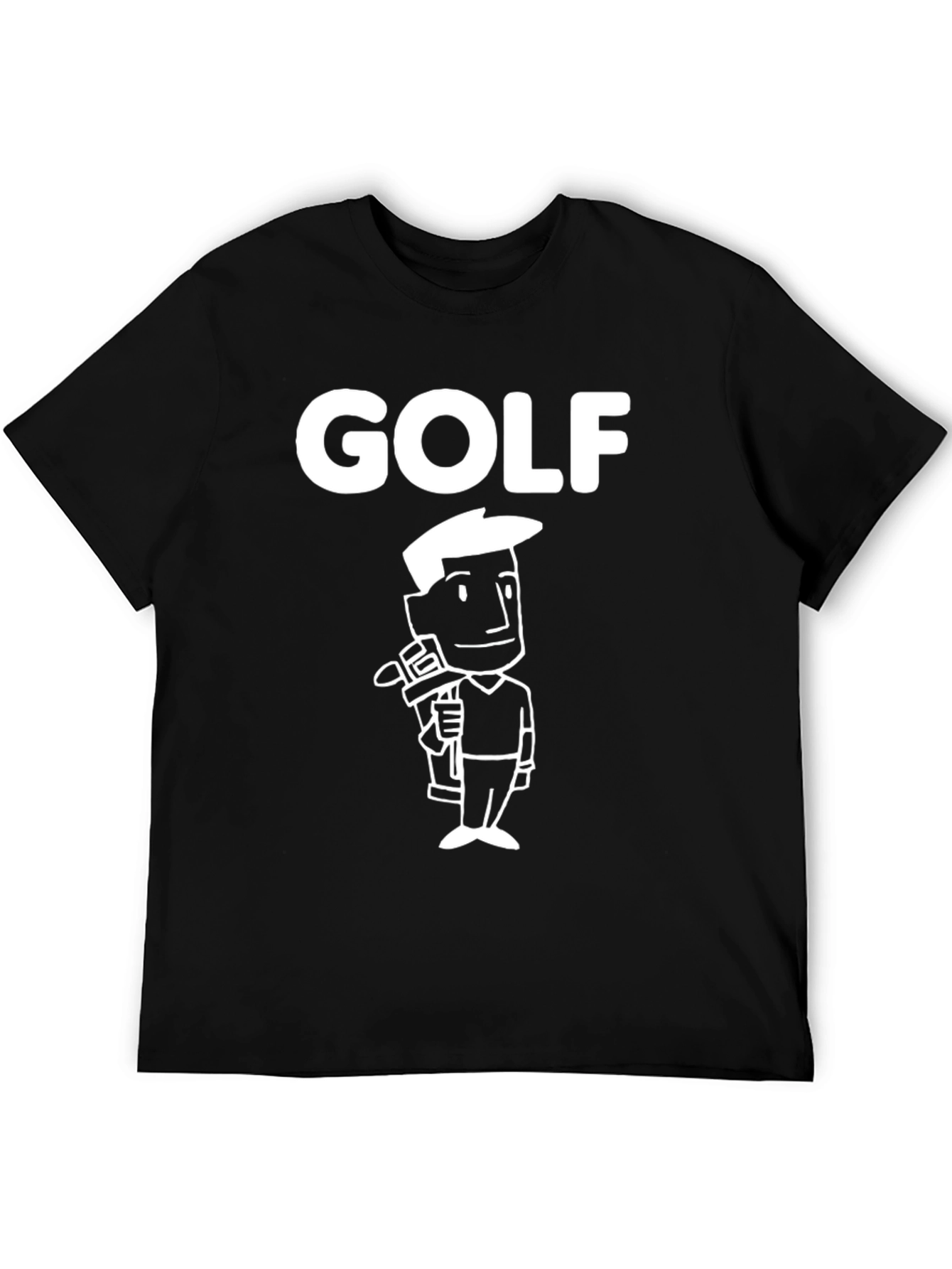 Golf Cartoon Graphic T-Shirt - Black