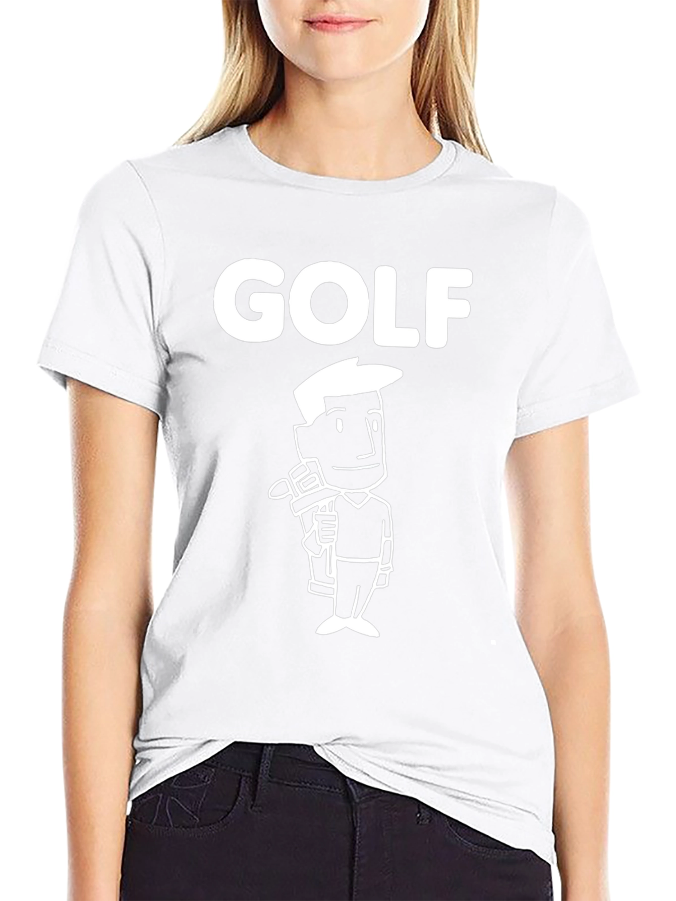 Golf Cartoon Graphic T-Shirt - Black