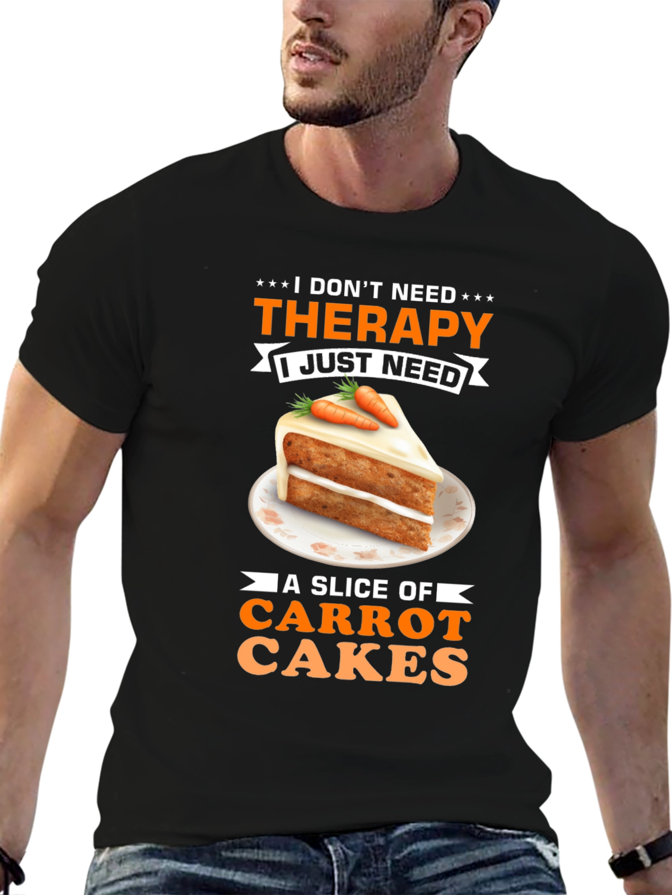 Carrot Cake Therapy T-Shirt - Sweet Treat Humor