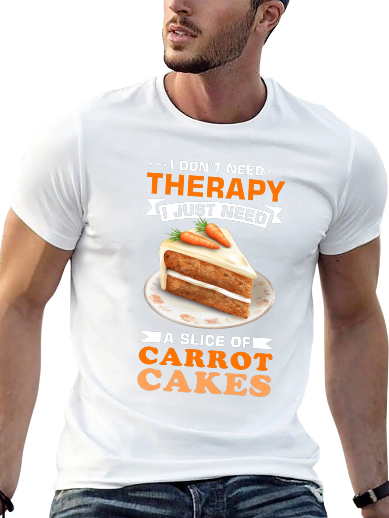 Carrot Cake Therapy T-Shirt - Sweet Treat Humor